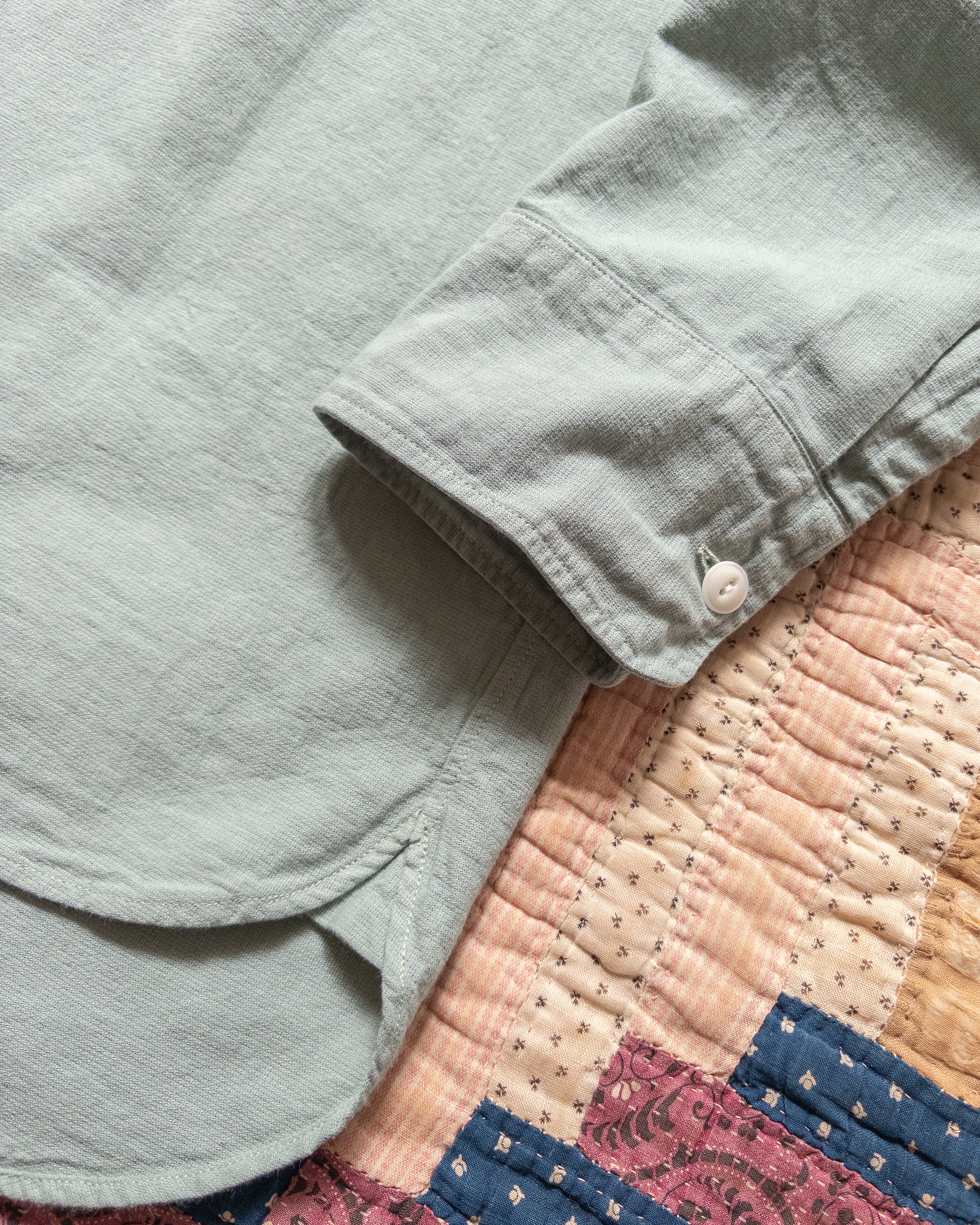 Aertex Half-Zip Shirt - Sage - Image 2