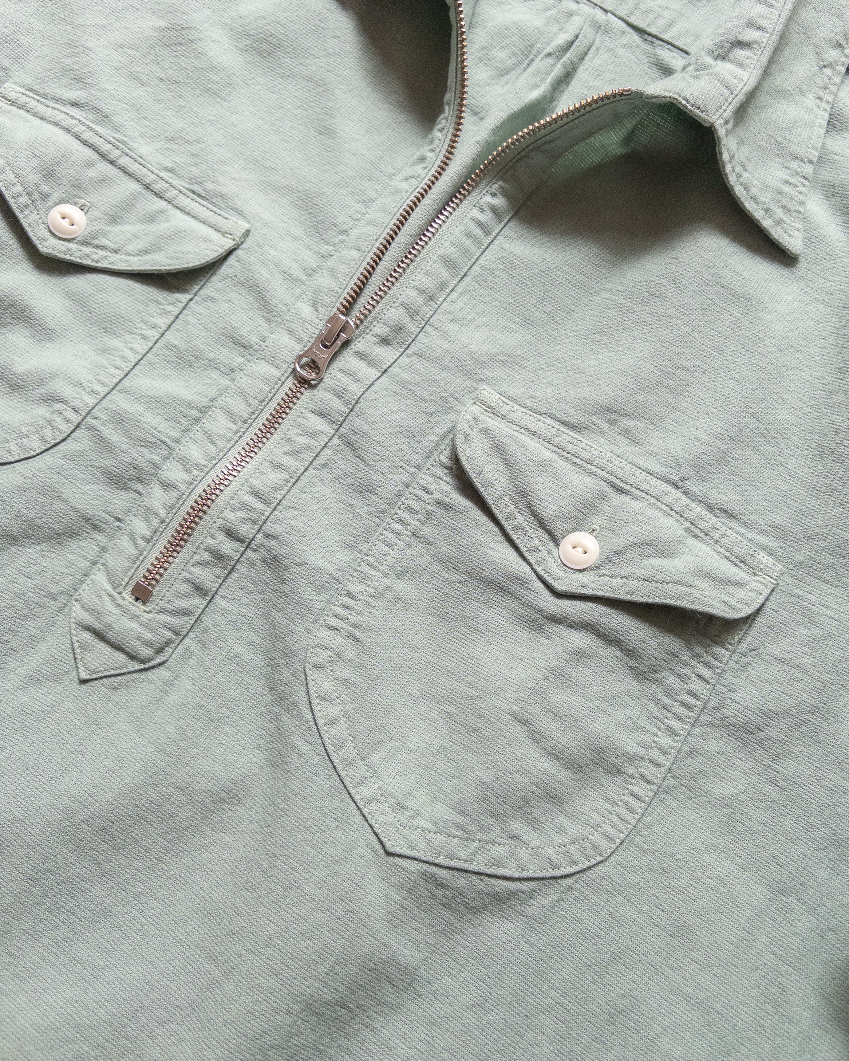 Aertex Half-Zip Shirt - Sage - Image 3
