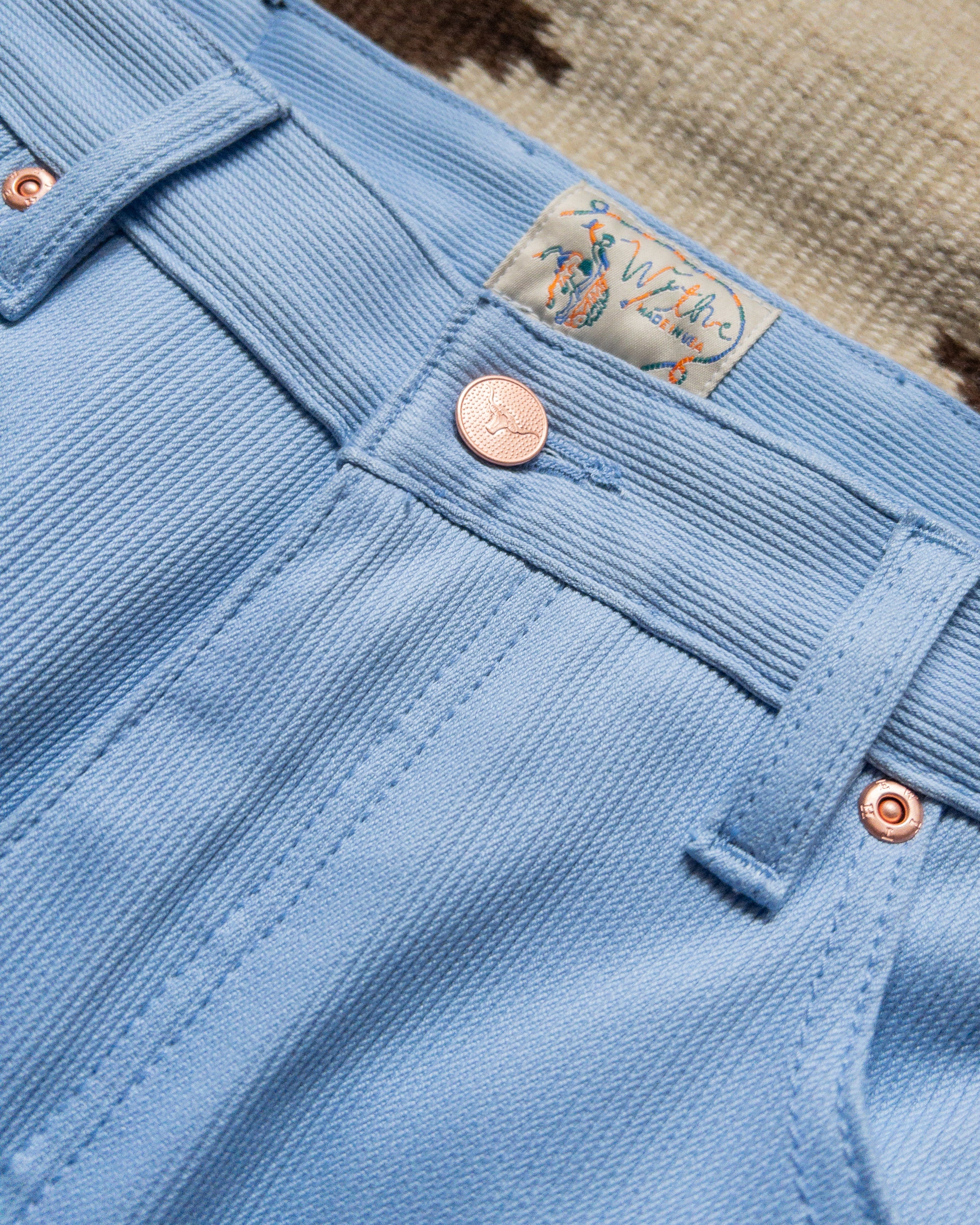 Bedford Cord Five Pocket Pants - Sky Blue - USA - Image 3