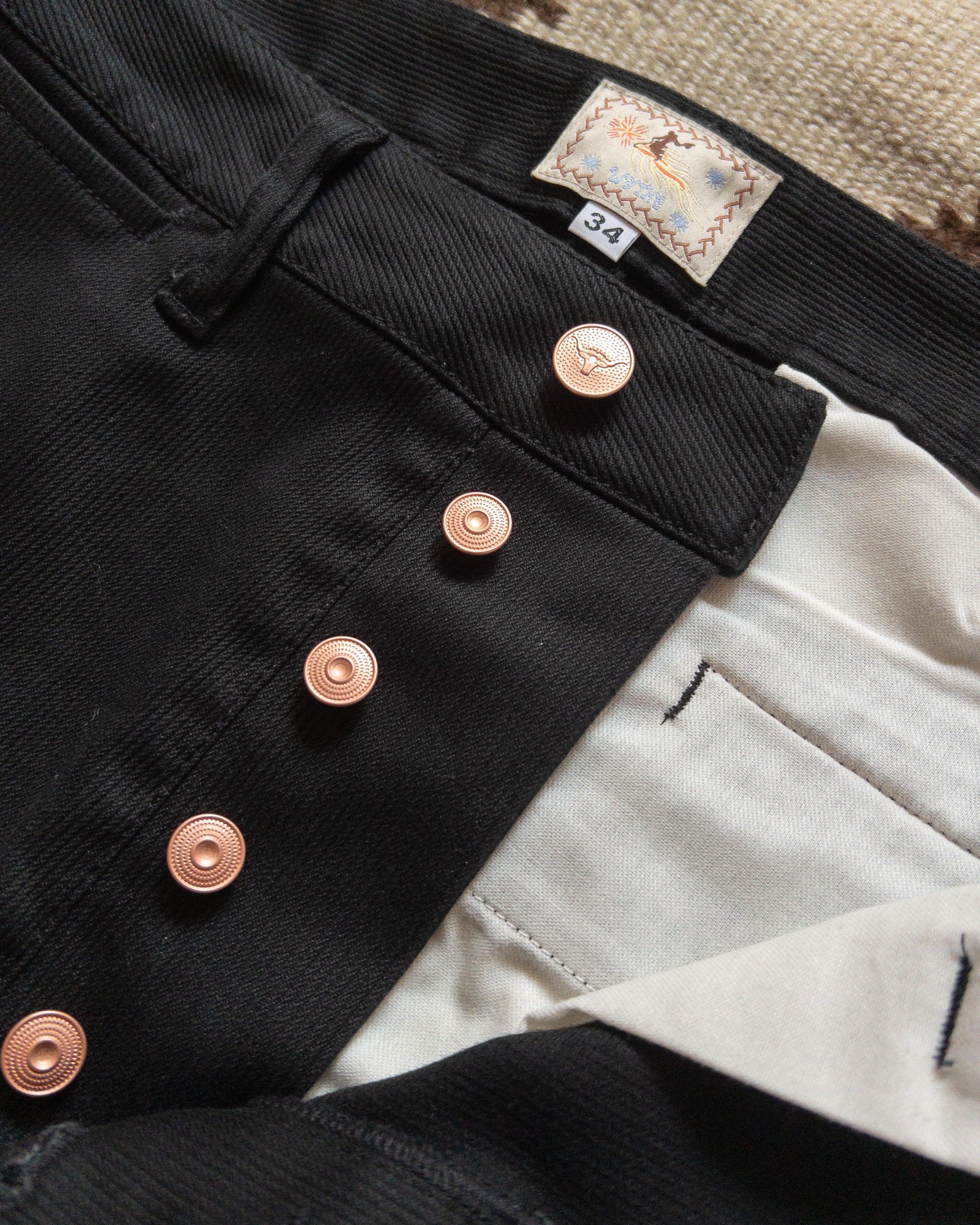 Bedford Cord Flat Front Chino - Black - Image 3