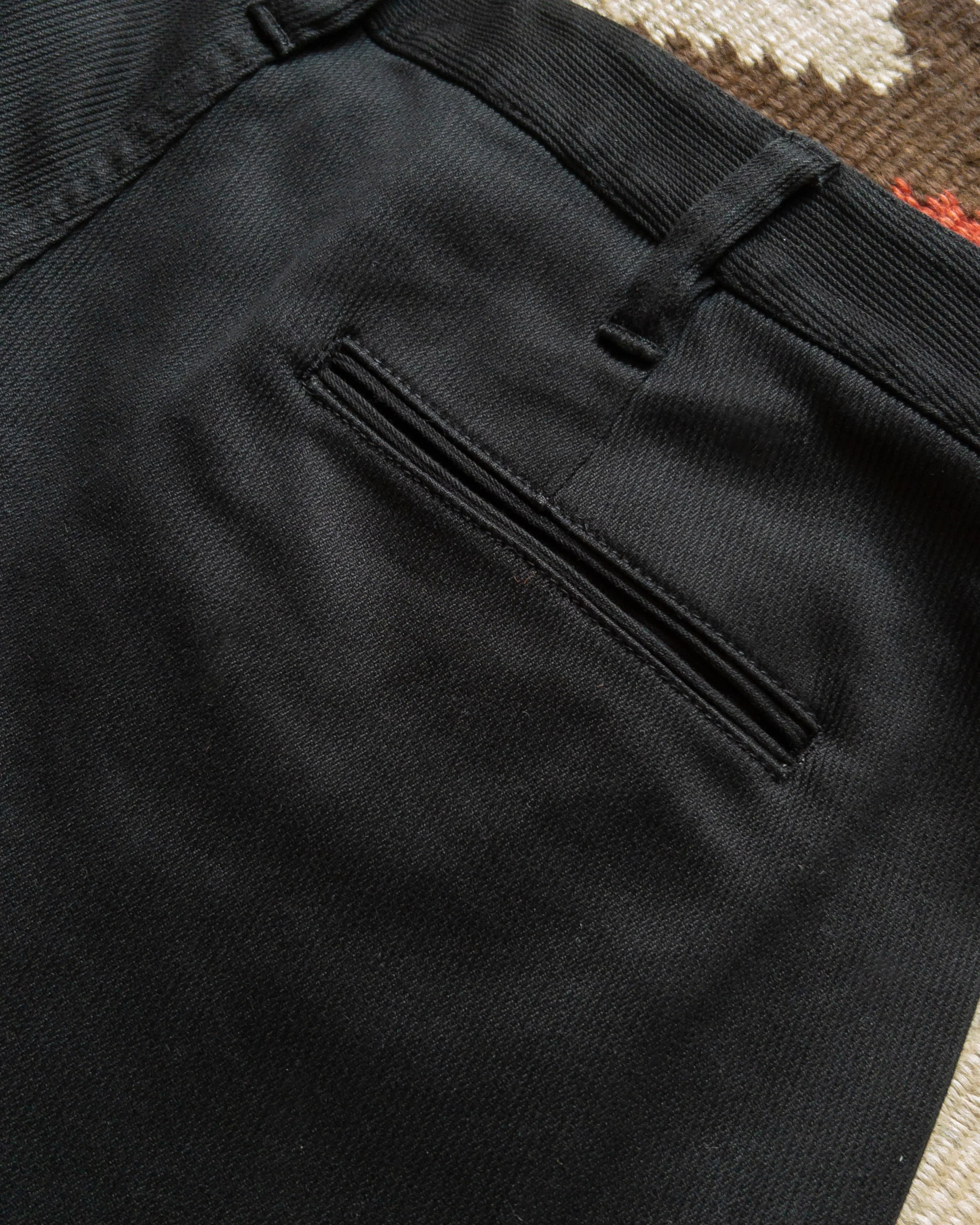 Bedford Cord Flat Front Chino - Black - Image 4
