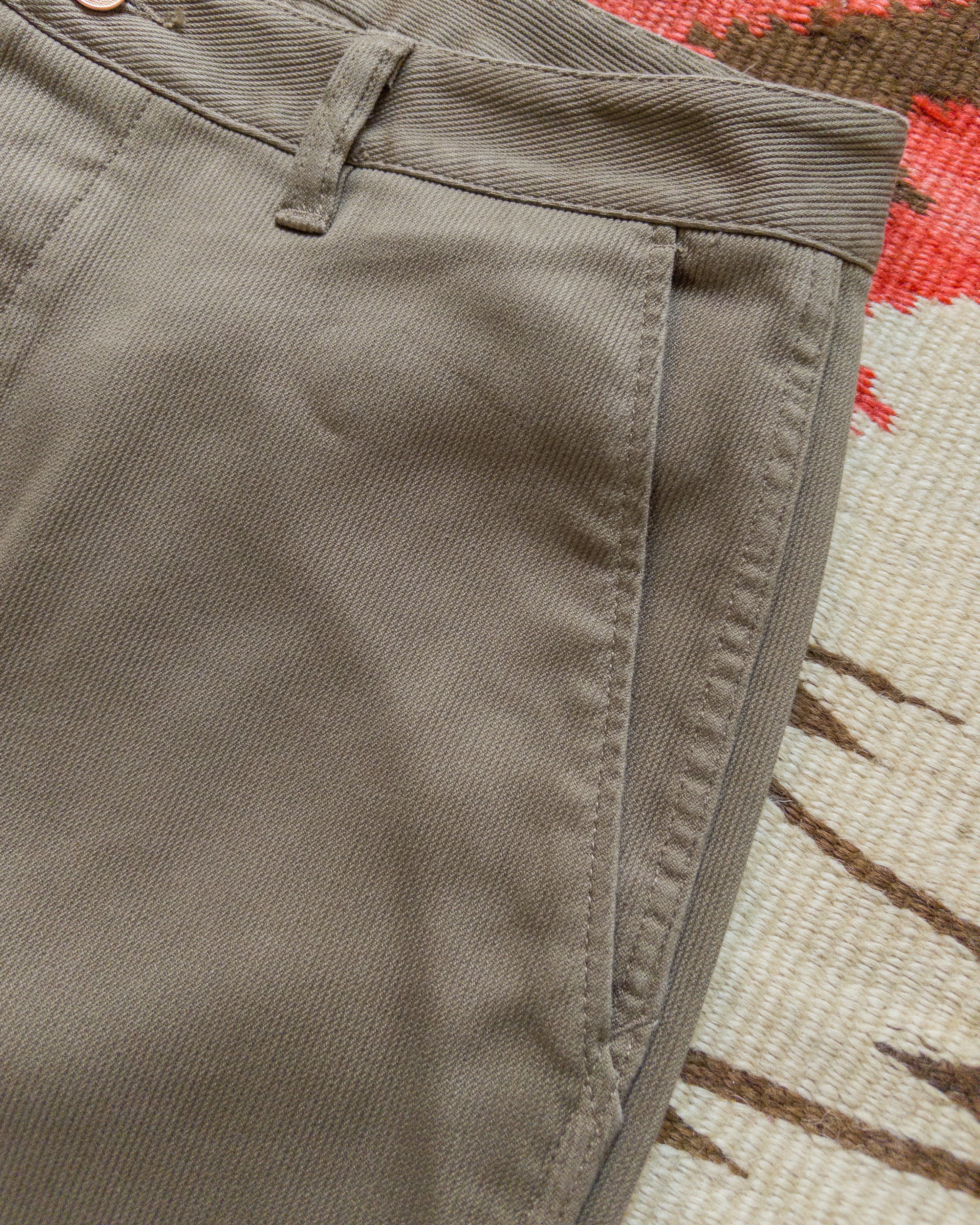Bedford Cord Flat Front Chino - Faded Olive - Image 2