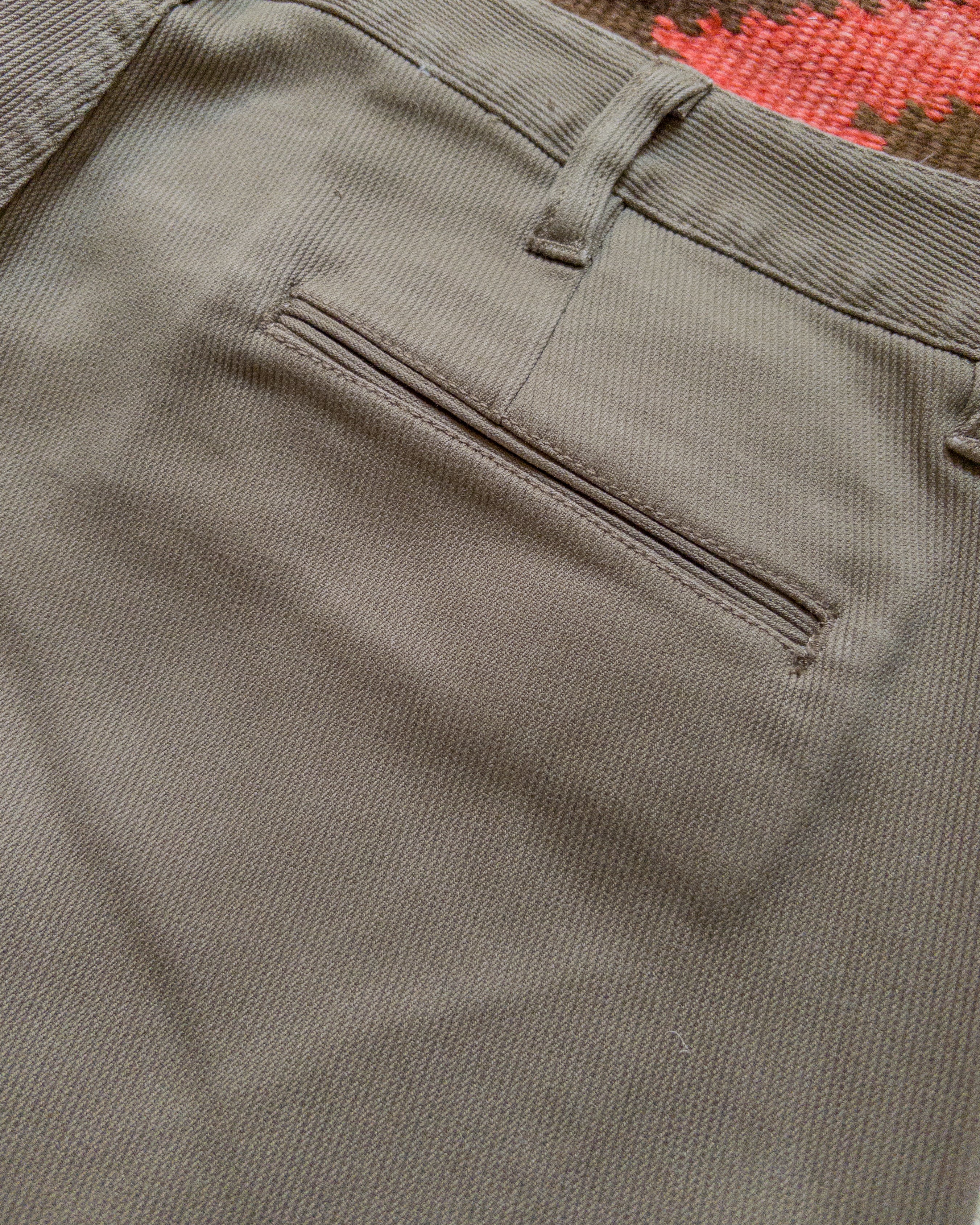 Bedford Cord Flat Front Chino - Faded Olive - Image 4