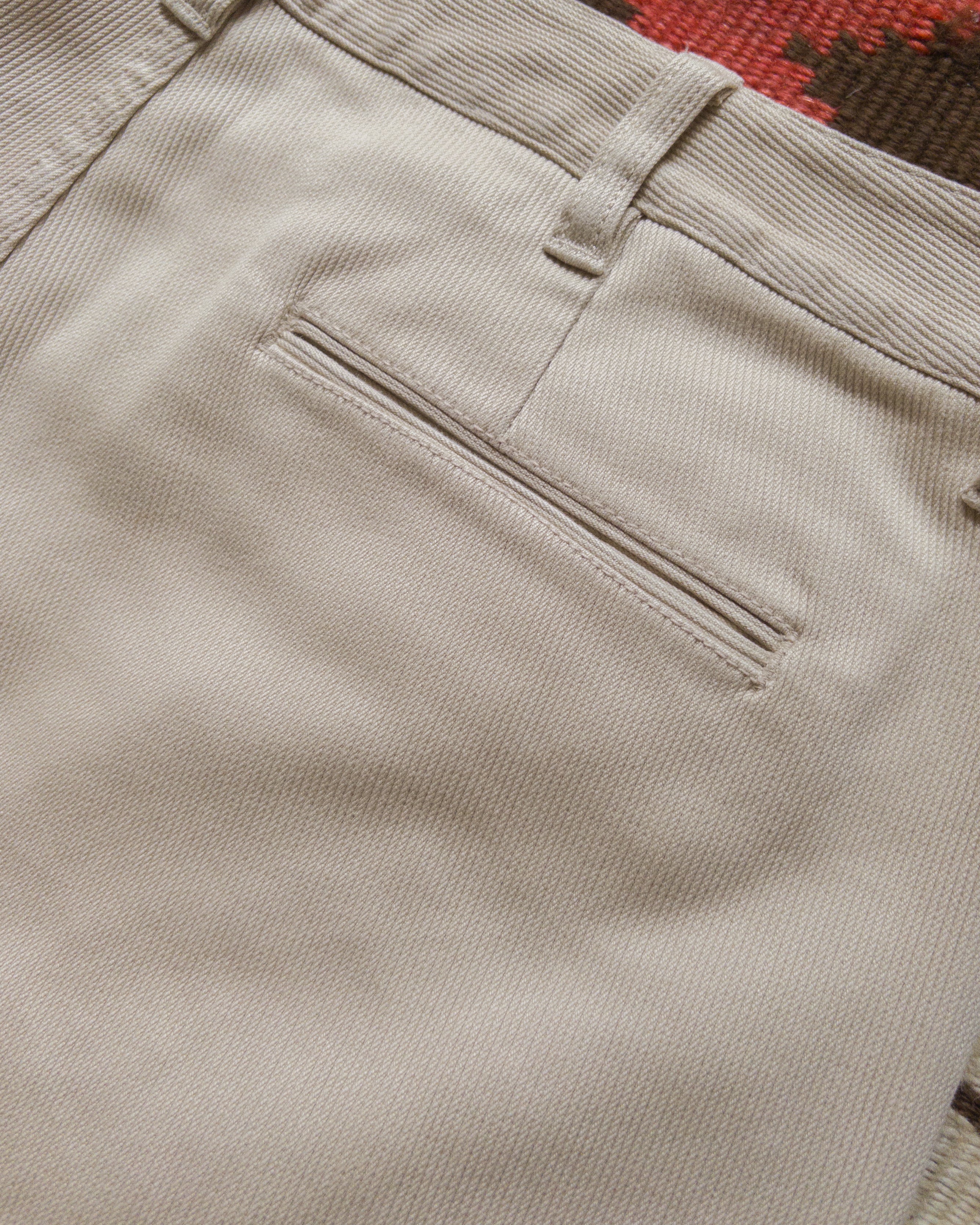Bedford Cord Flat Front Chino - Off White - Image 4