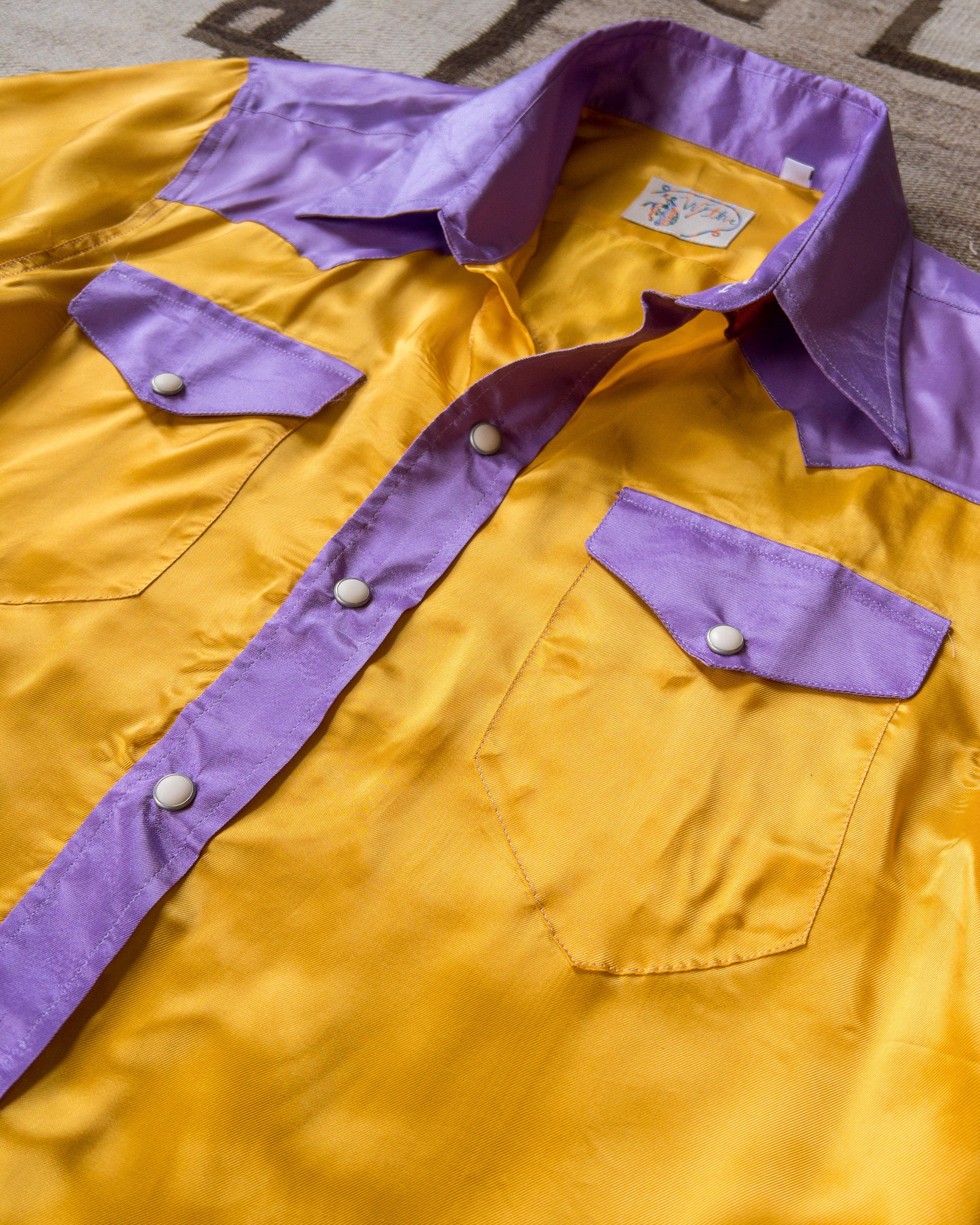 Colorblocked Satin Rodeo Shirt - Sunset Sherbet - Image 2
