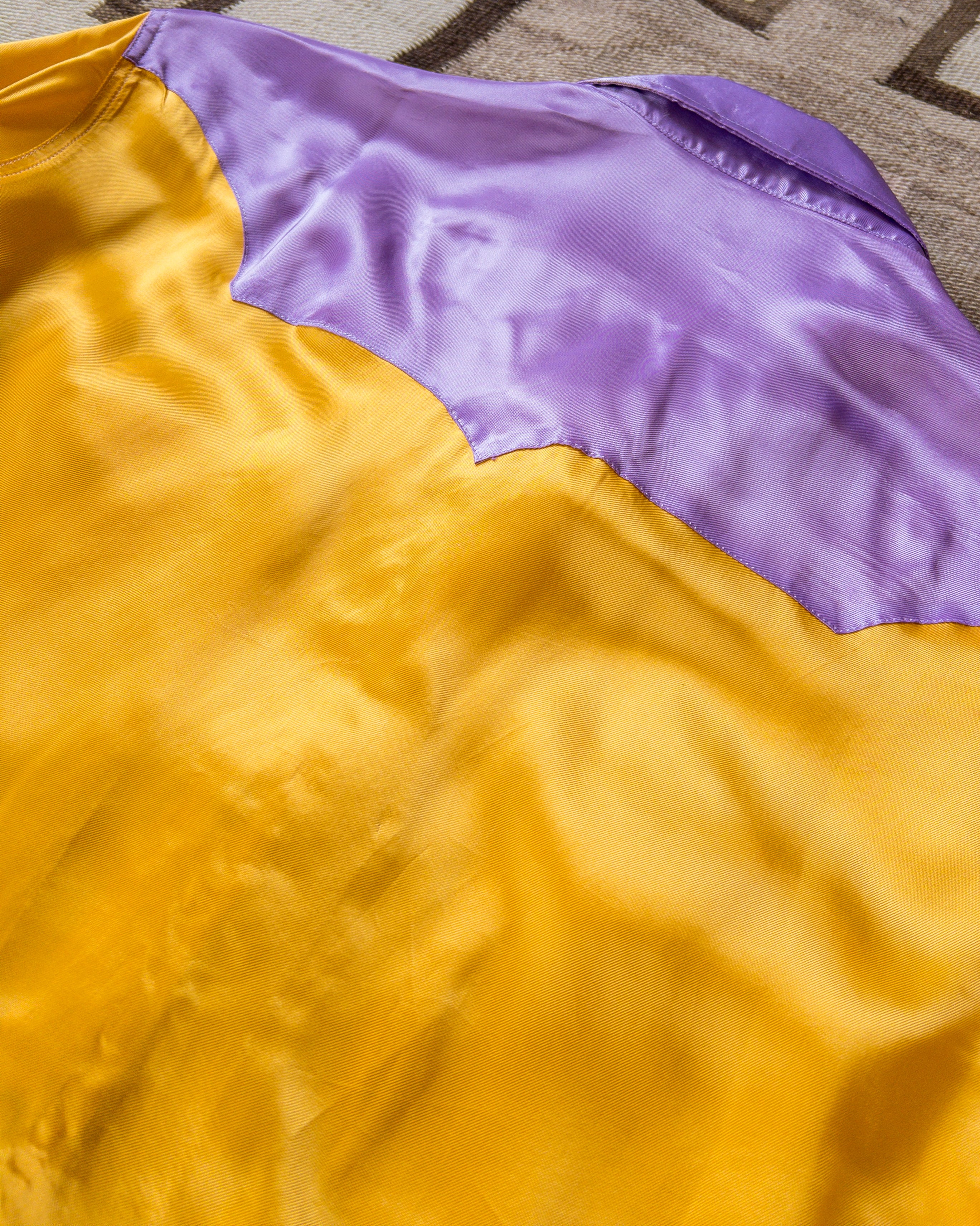 Colorblocked Satin Rodeo Shirt - Sunset Sherbet - Image 3