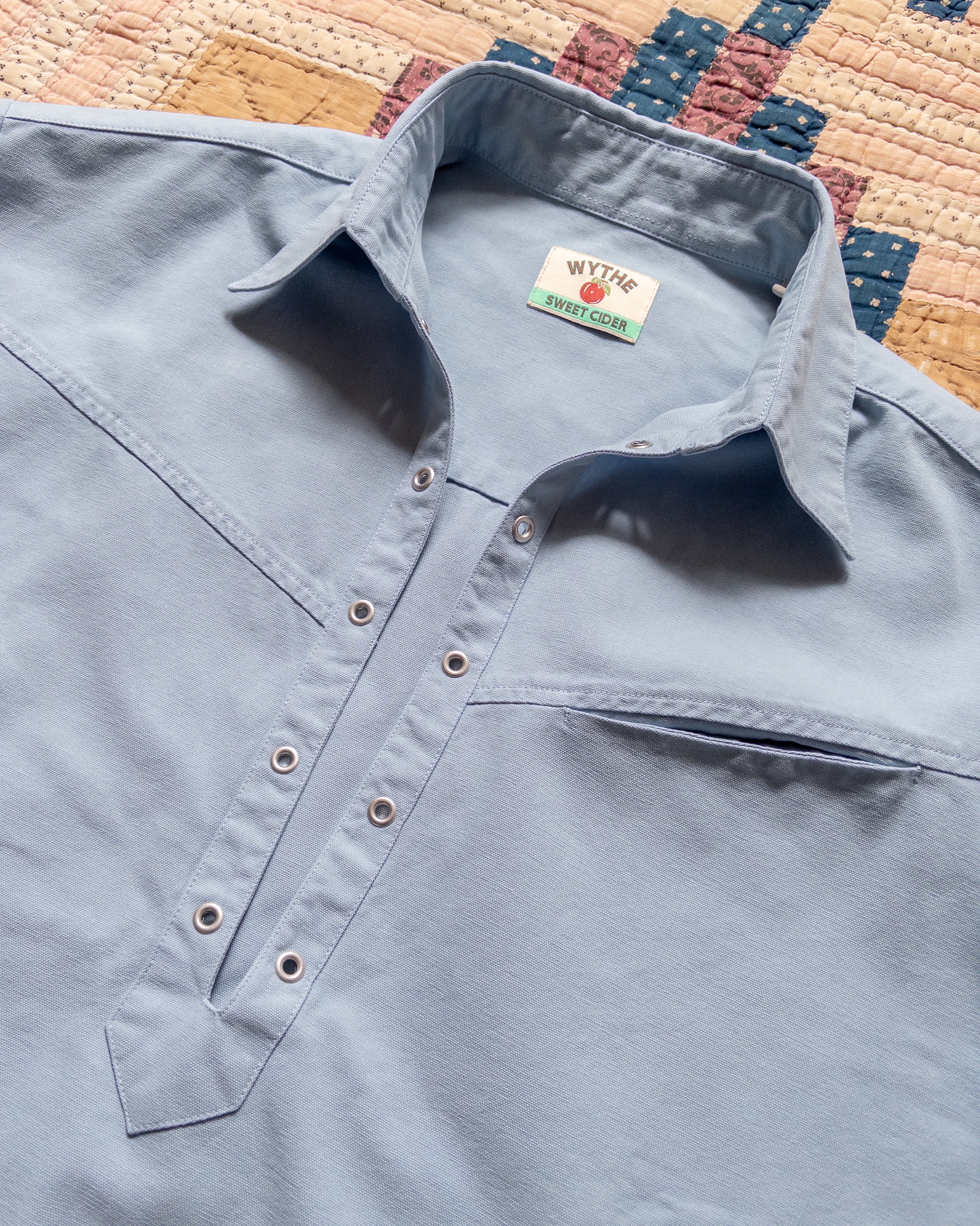 Cotton Canvas Pullover Shirt - Faded Bench Blue - Image 2
