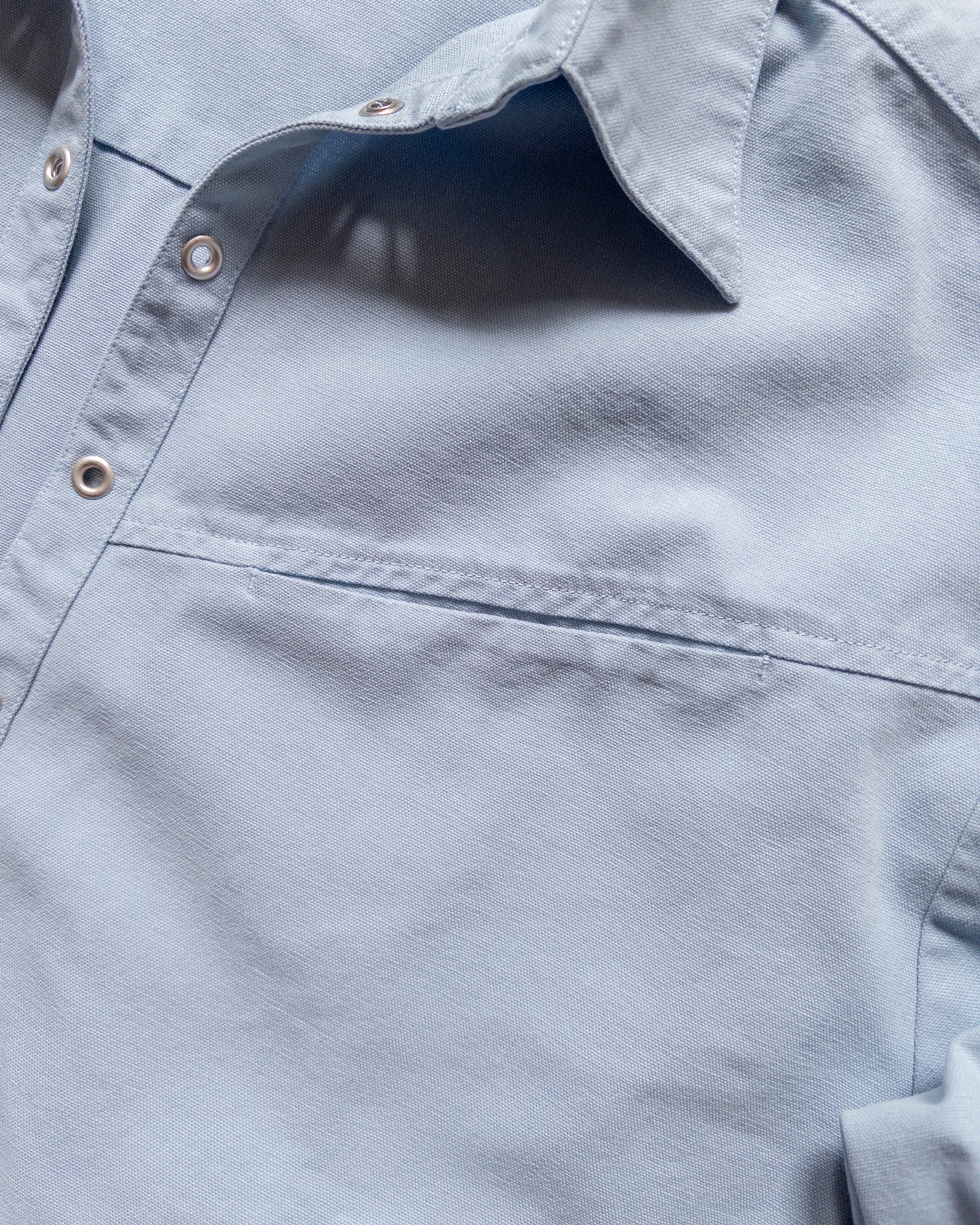 Cotton Canvas Pullover Shirt - Faded Bench Blue - Image 3