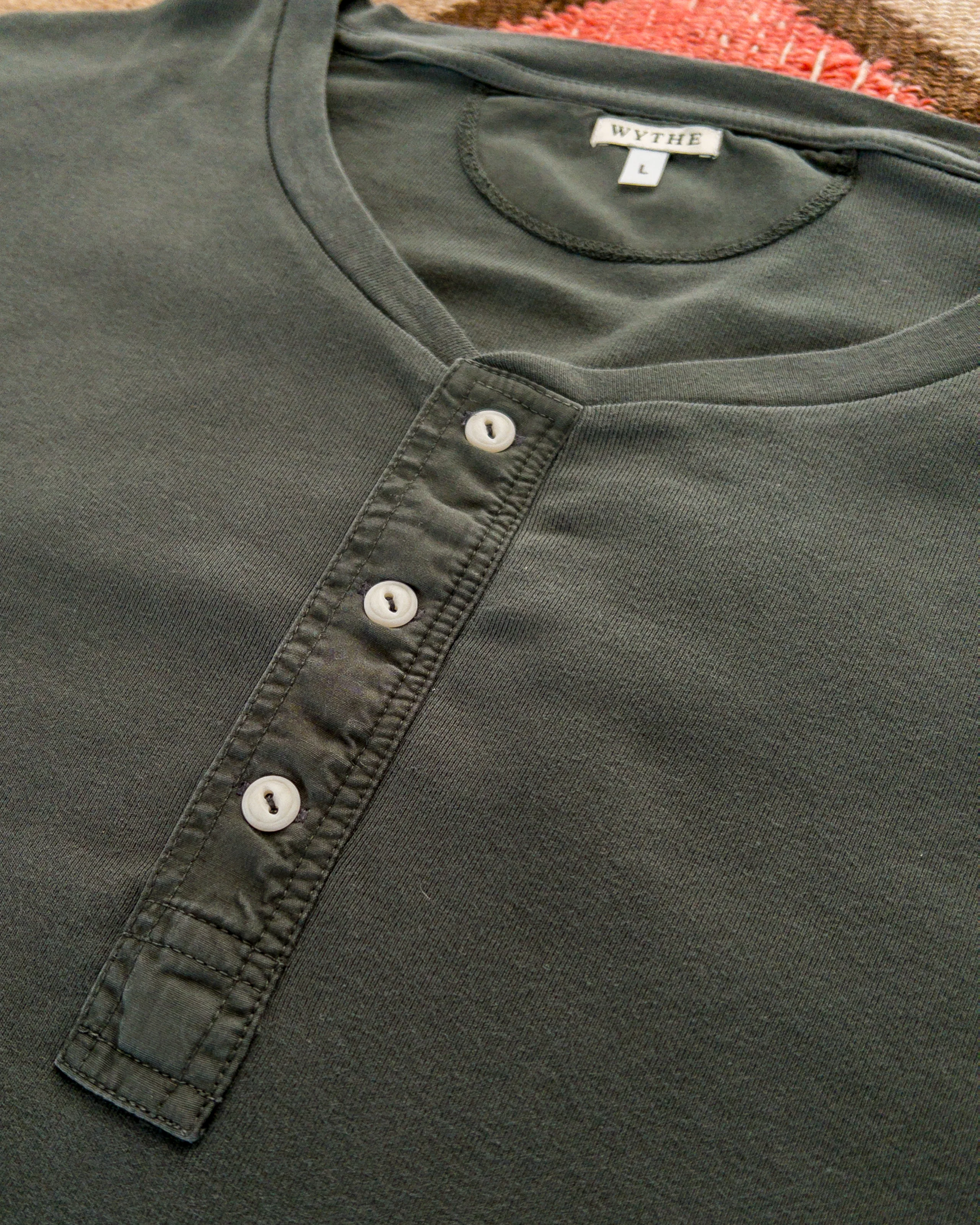 Cotton Henley - Faded Black - Image 2