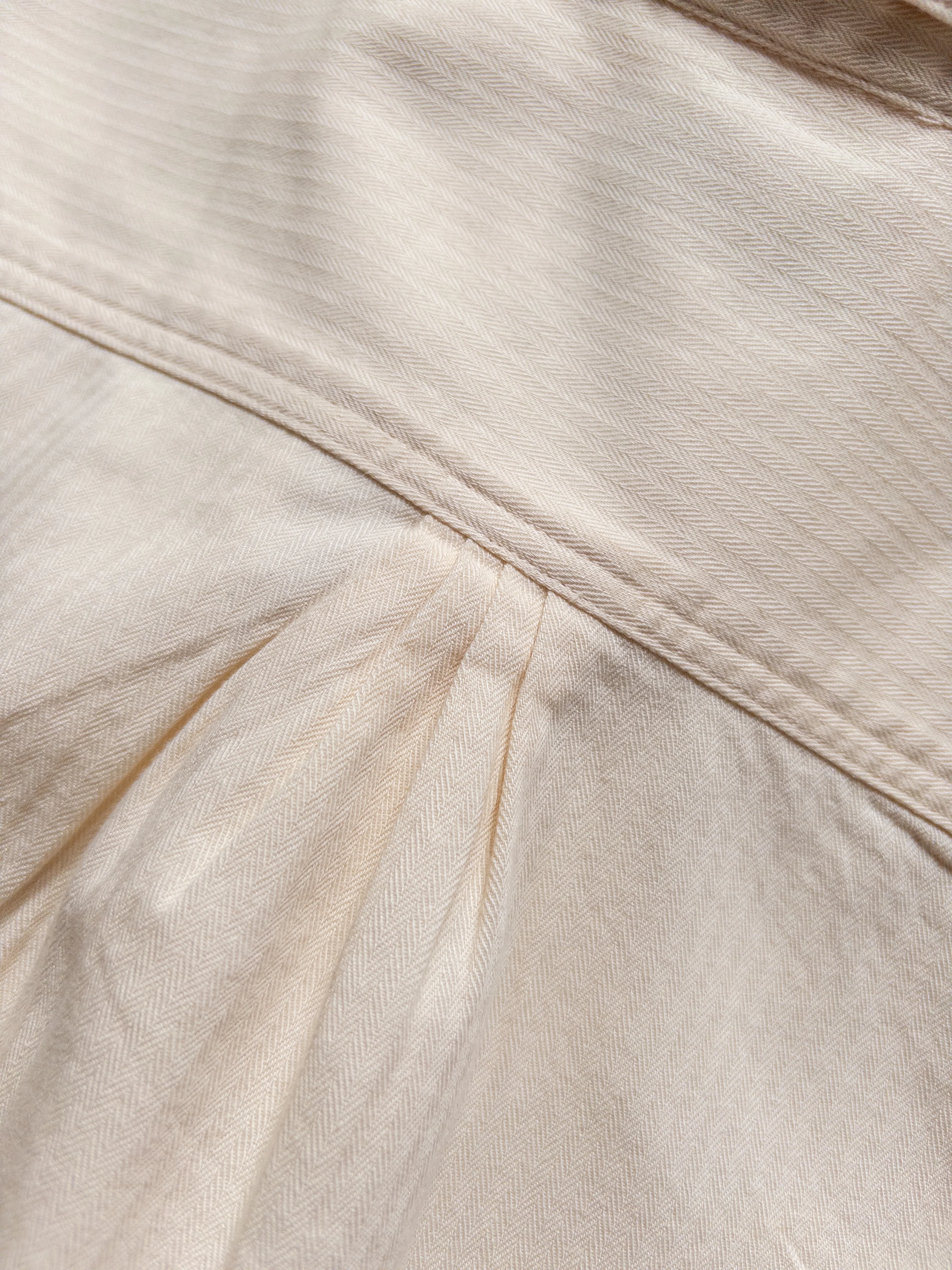 Cotton Herringbone Officer's Shirt - Buttermilk - Image 5