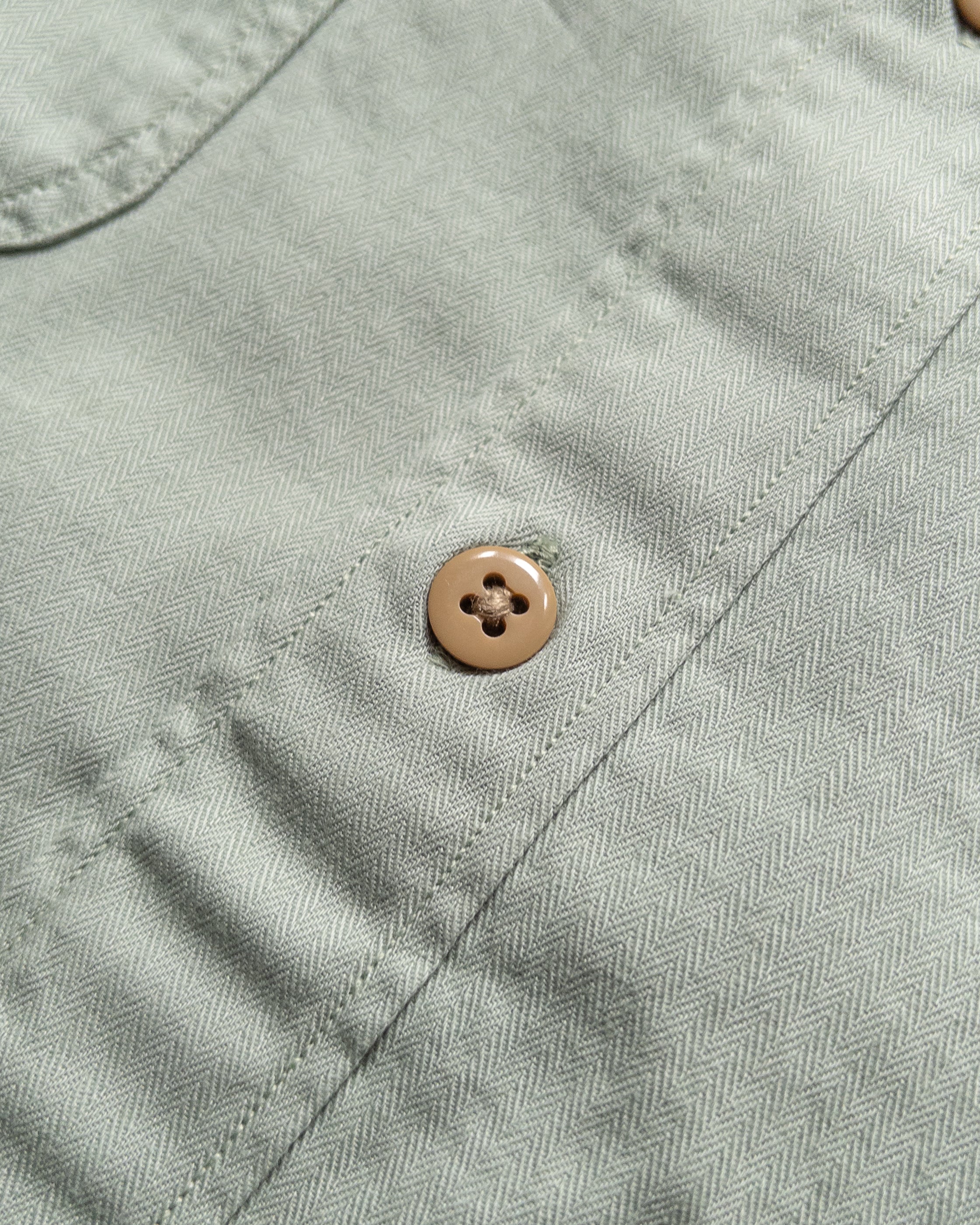 Cotton Herringbone Officer's Shirt - Sage - Image 3