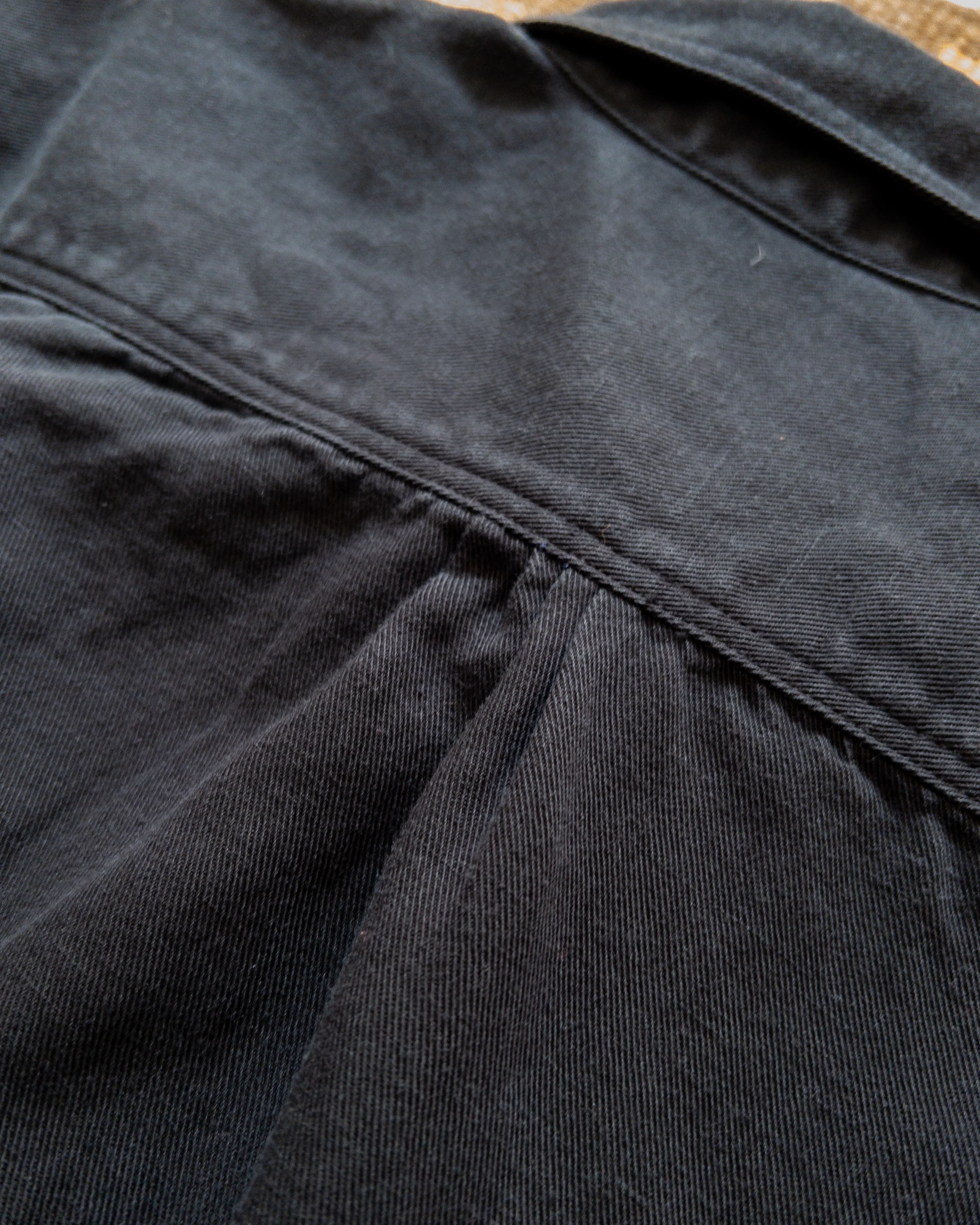 Cotton/Linen Twill Officer's Shirt - Faded Black - Image 3