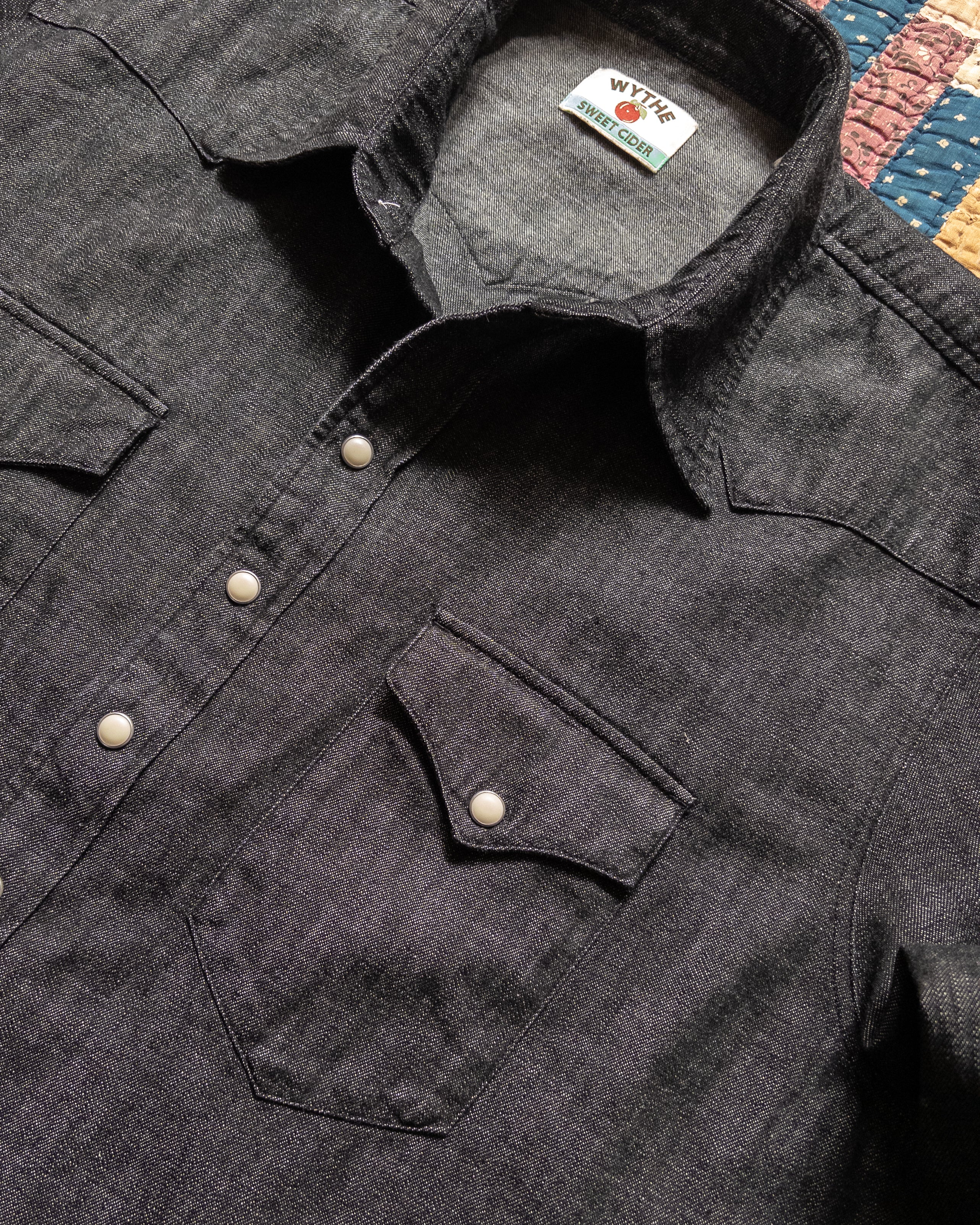 Denim Pearlsnap Shirt - Rinsed Black - Image 2