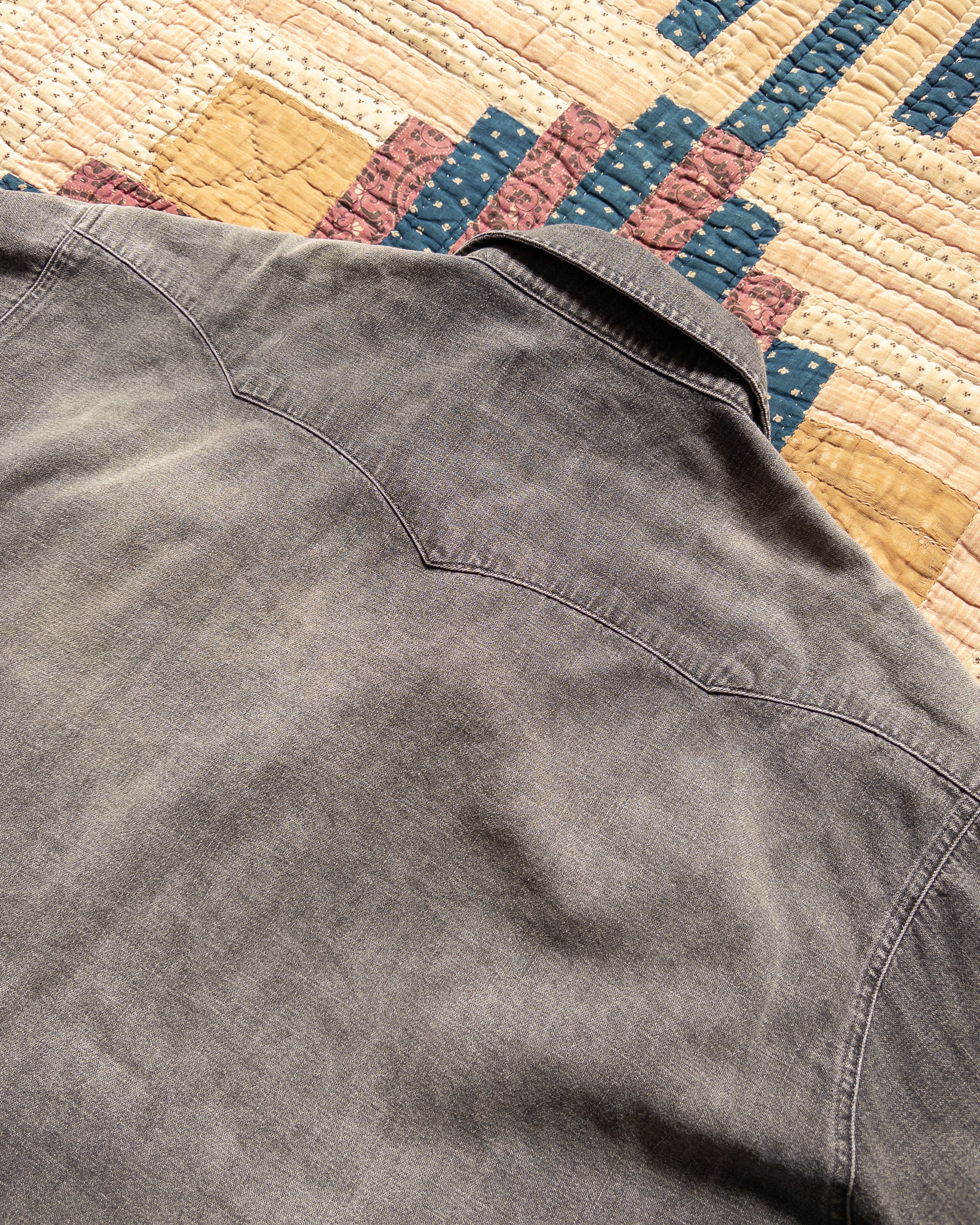 Denim Pearlsnap Shirt - Washed Black - Image 4