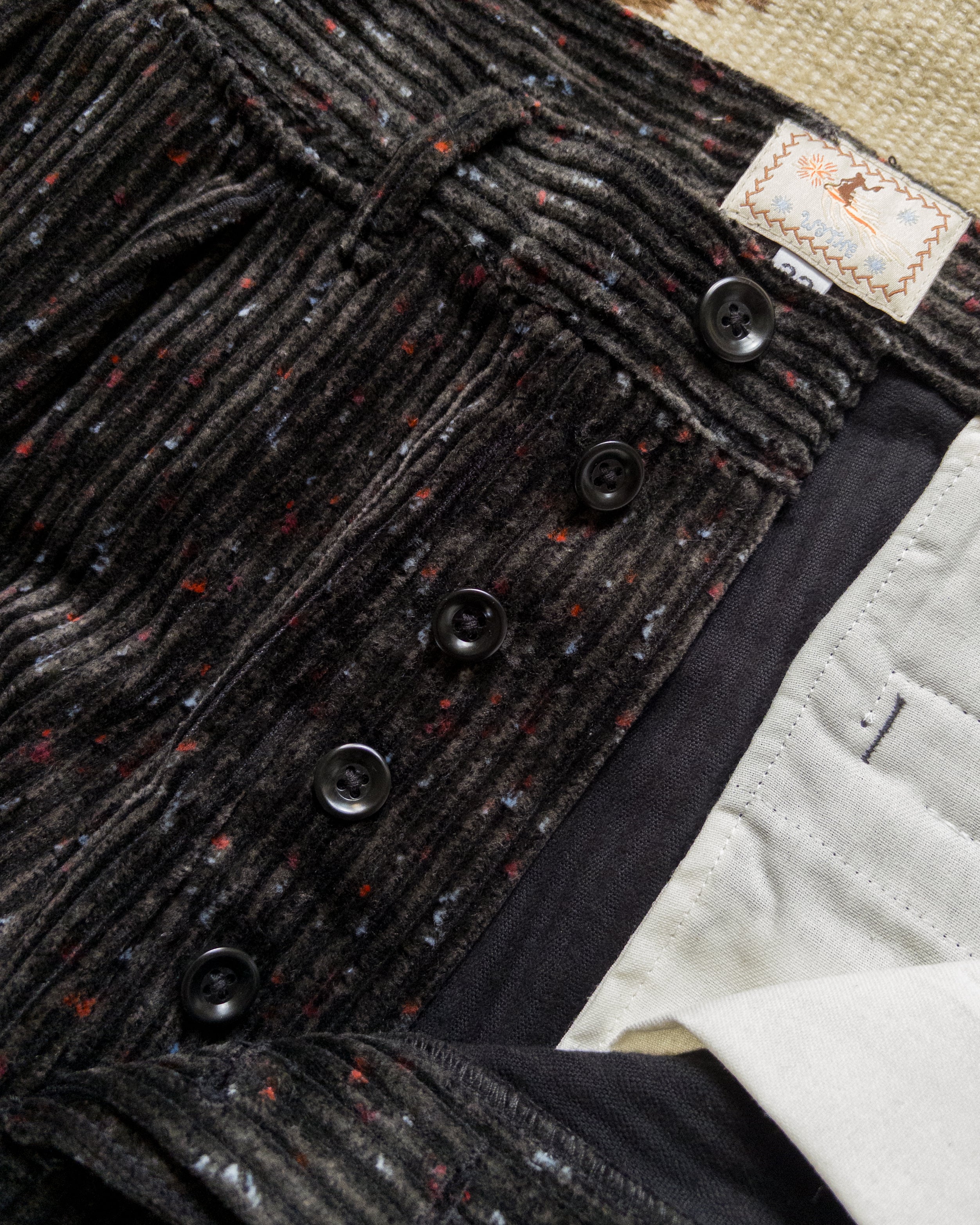 Donegal Corduroy Pleated Chino - Night Sky - Image 3