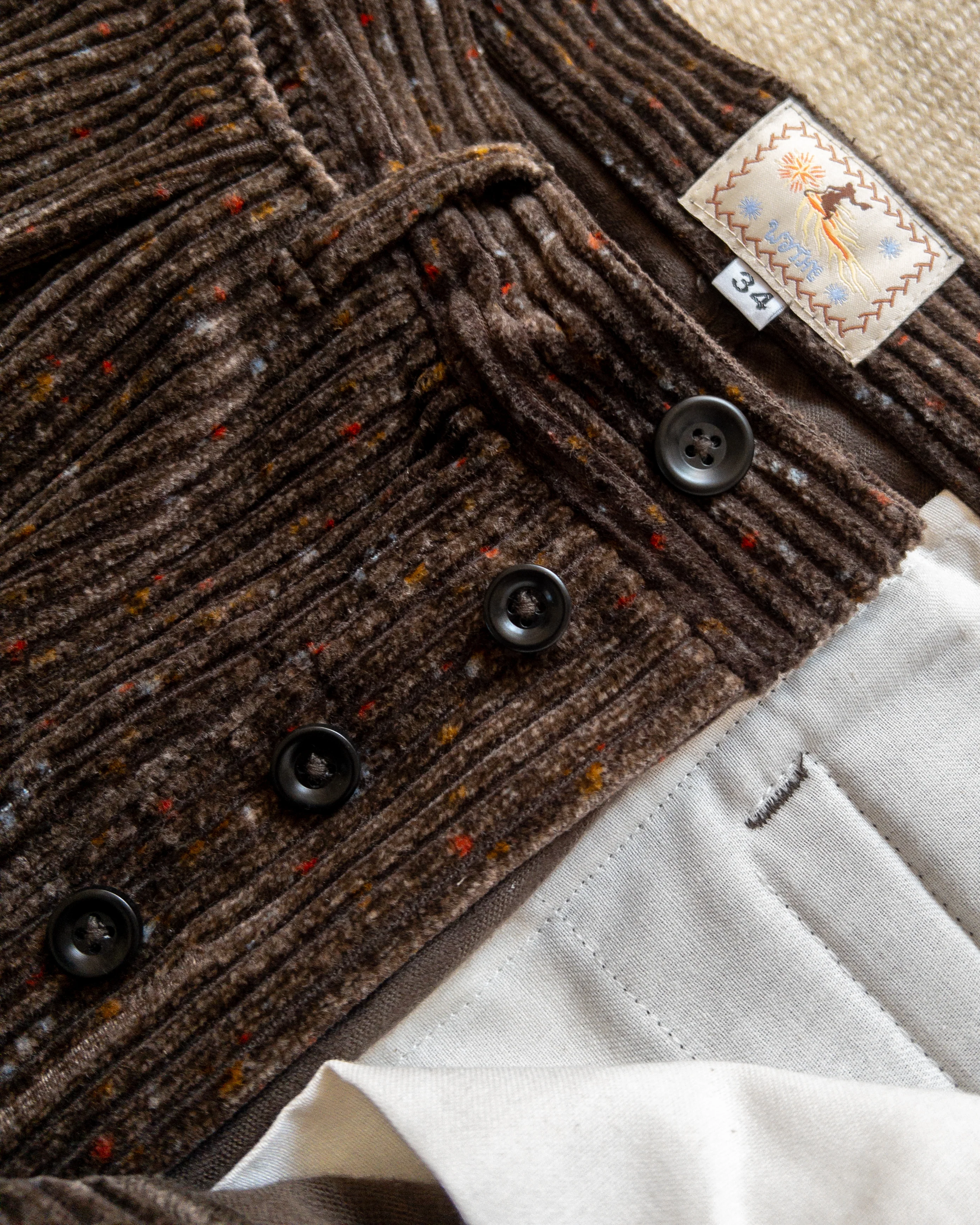 Donegal Corduroy Pleated Chino - Rustic Brown - Image 3
