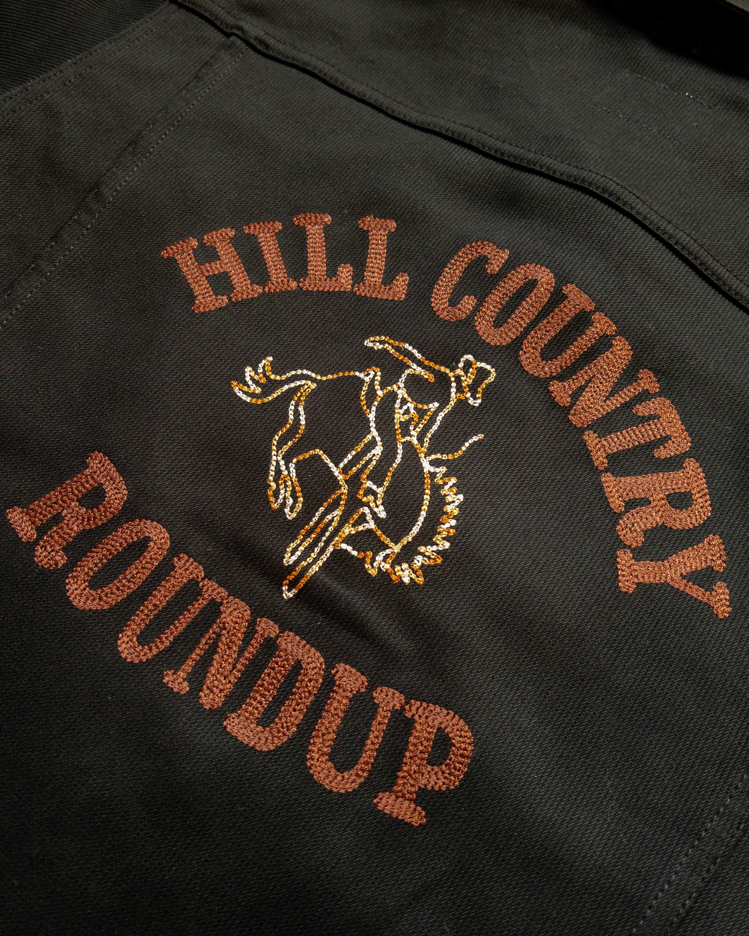 Embroidered Bedford Cord Ranch Jacket - Black - Image 3