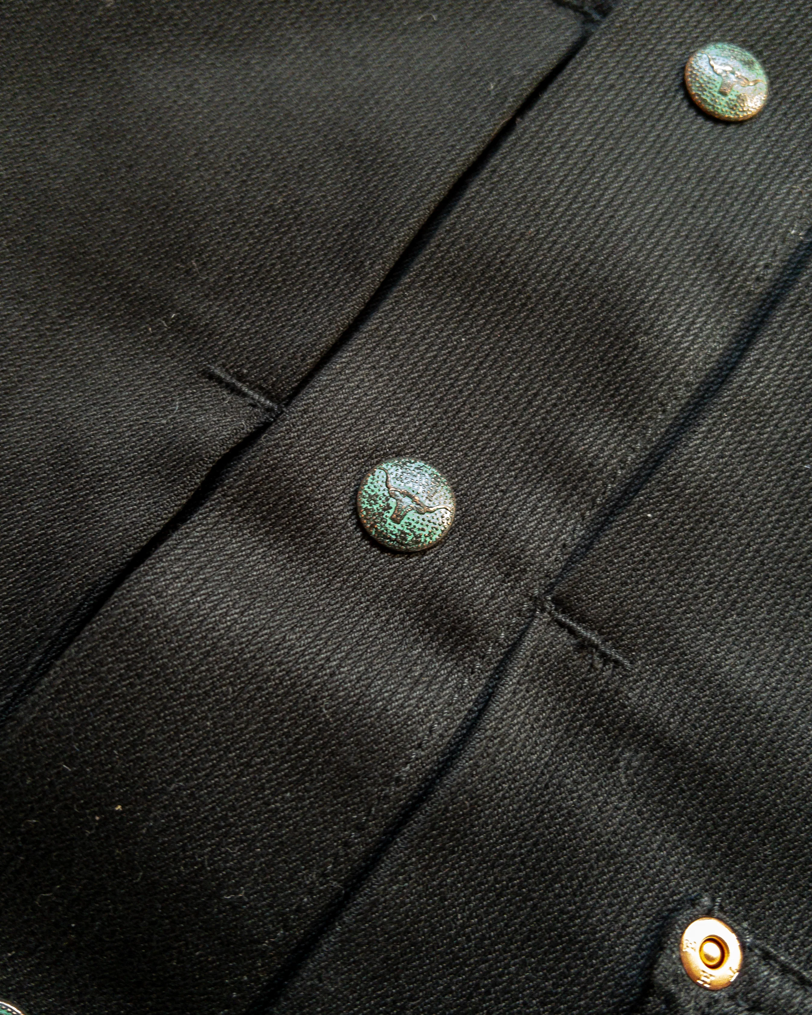 Embroidered Bedford Cord Ranch Jacket - Black - Image 4