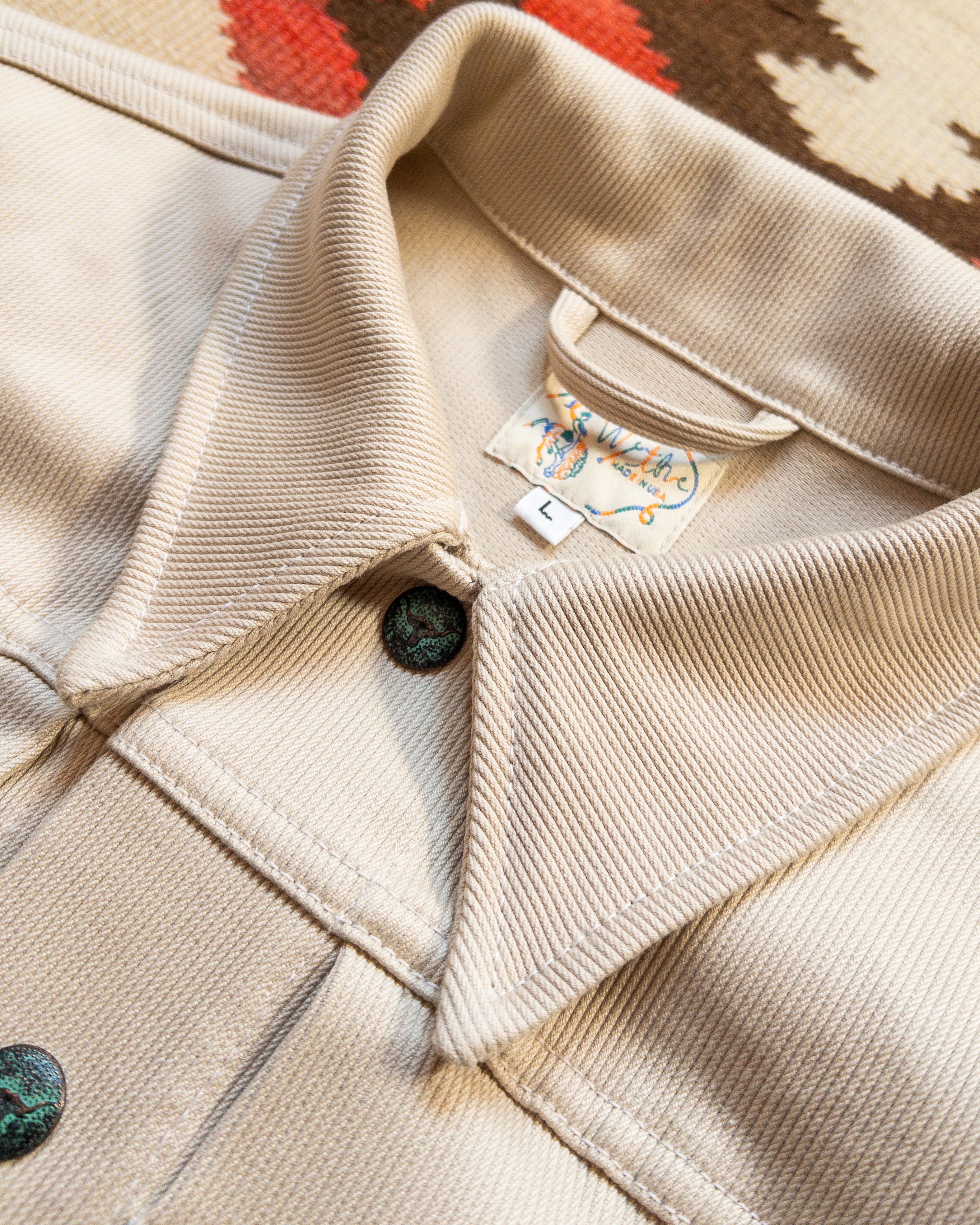 Embroidered Bedford Cord Ranch Jacket - Off White - Image 5