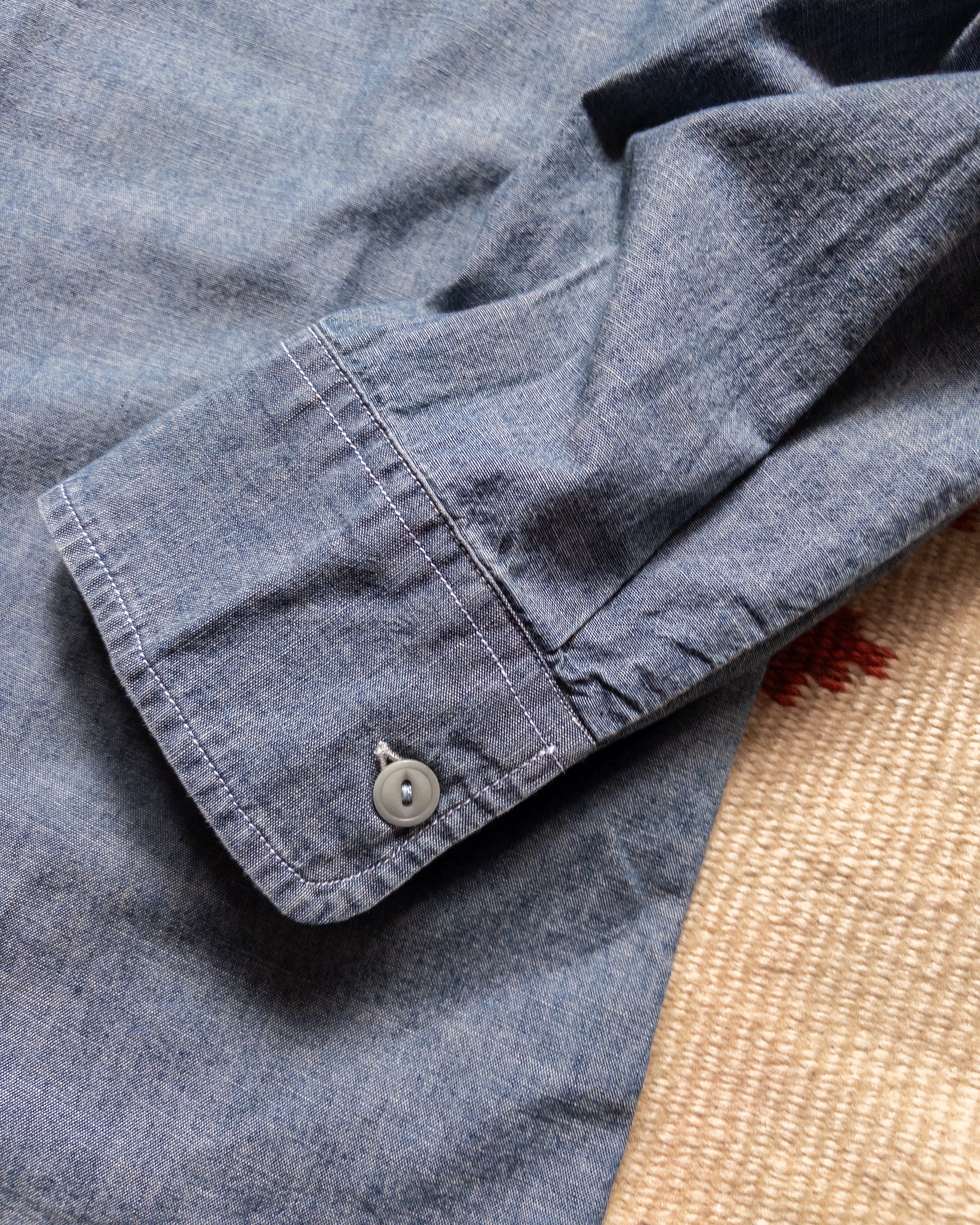 Embroidered Chambray Workshirt - Rinsed Indigo - Image 4