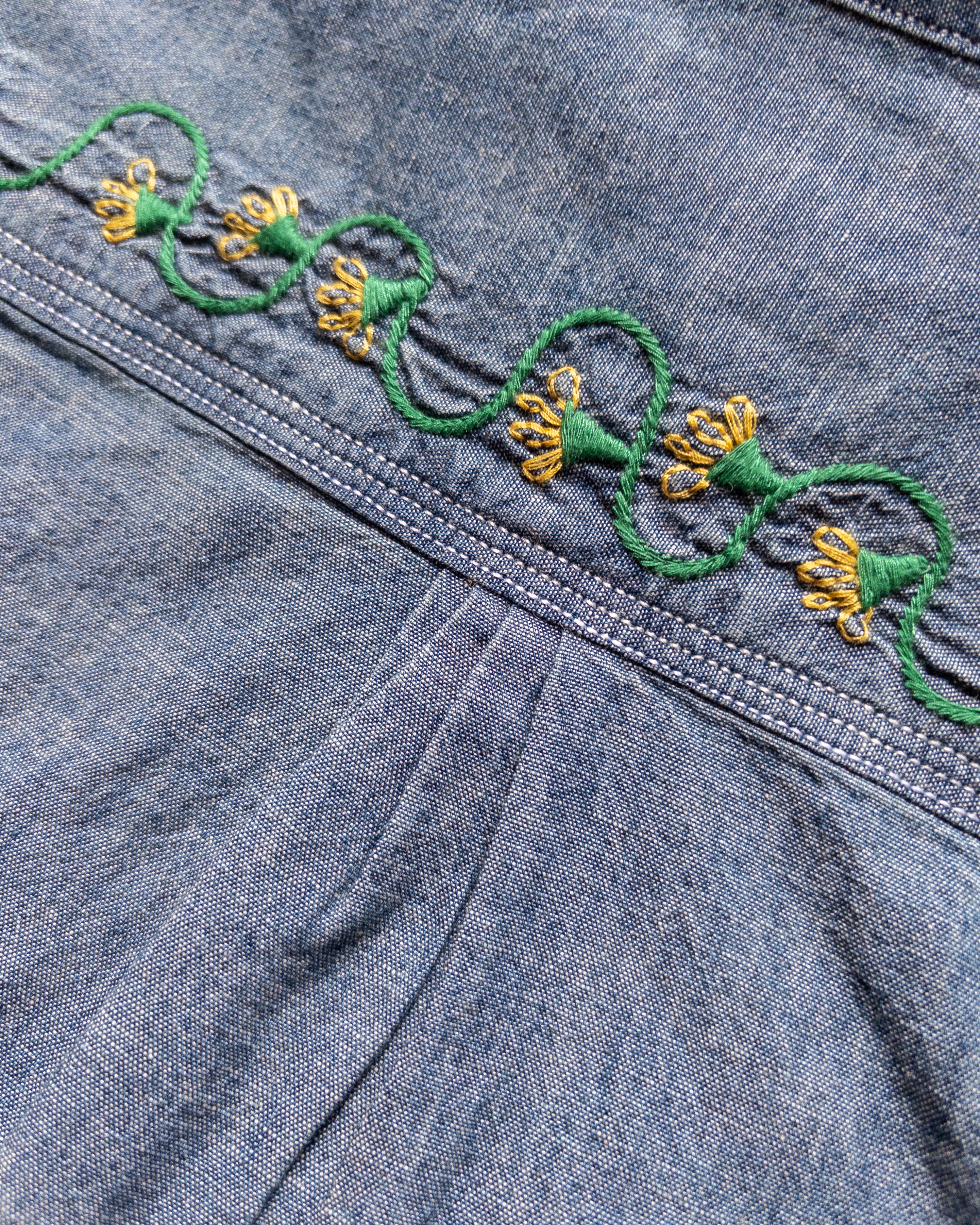 Embroidered Chambray Workshirt - Rinsed Indigo - Image 6