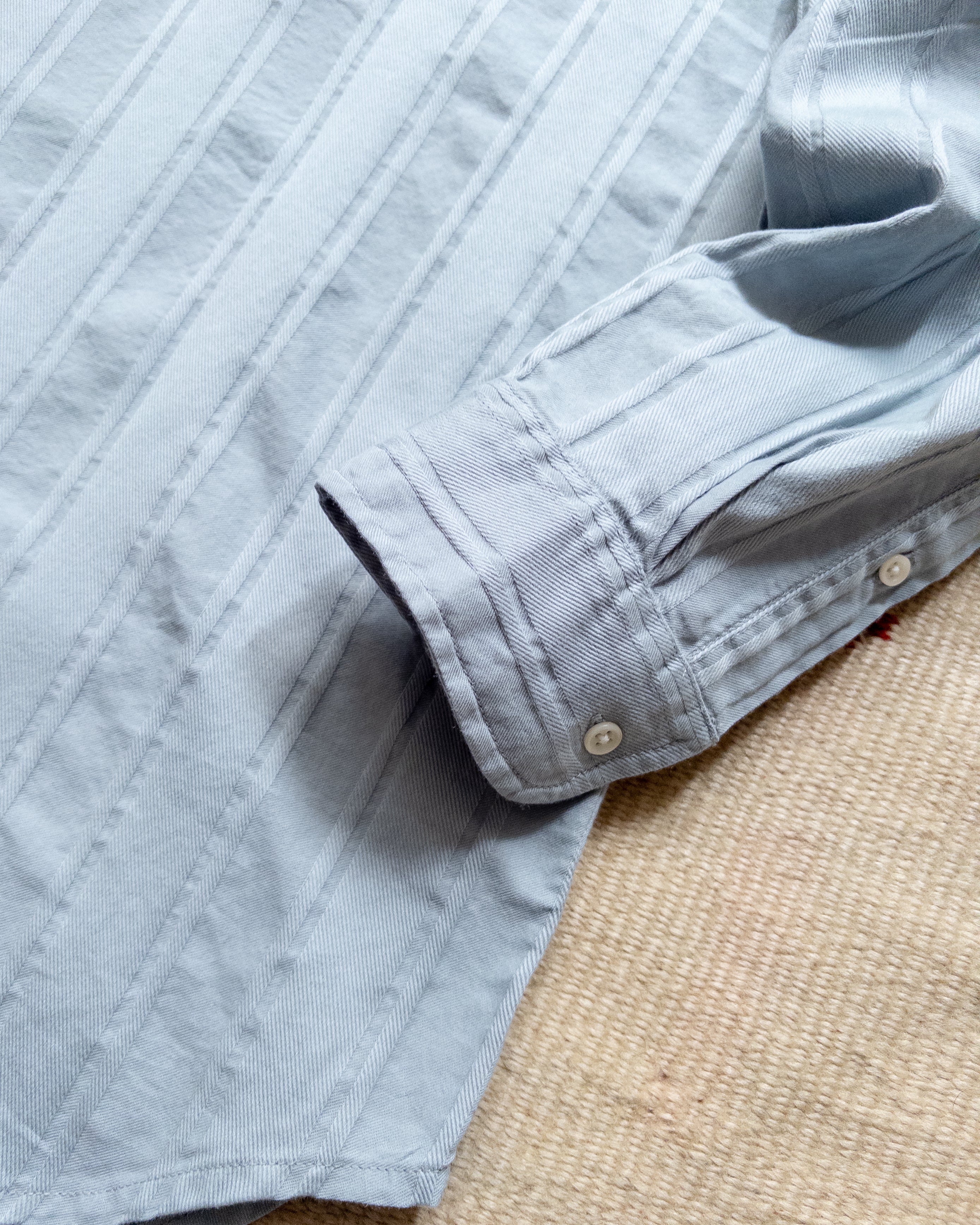 French Hickory Stripe Popover Button Down - Faded Bench Blue - Image 3