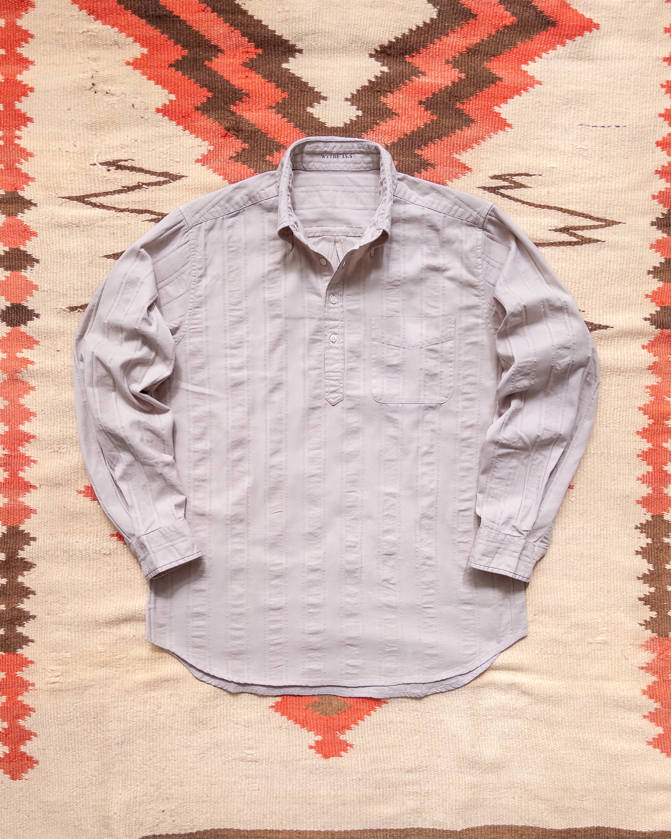 French Hickory Stripe Popover Button Down - Mauve