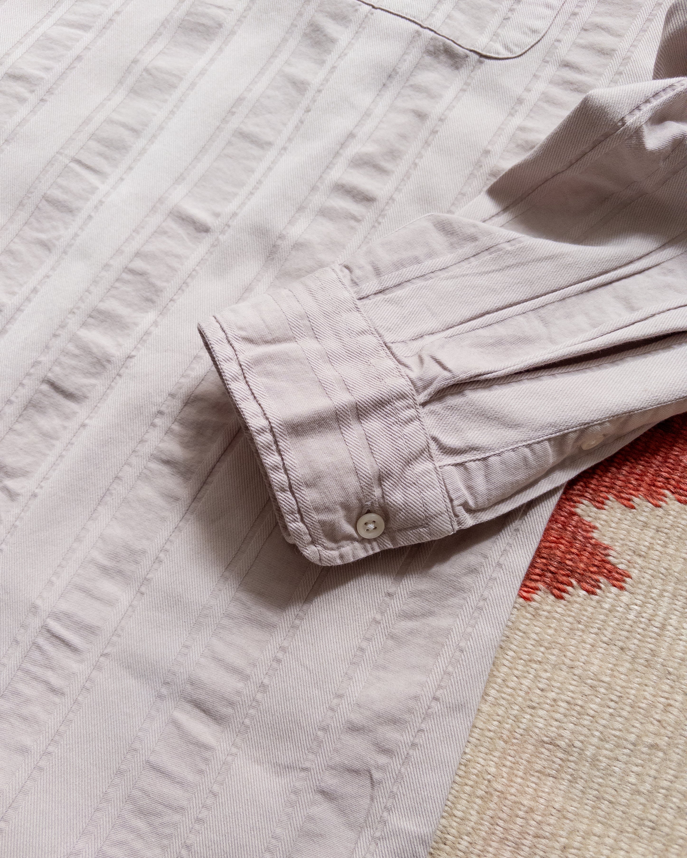 French Hickory Stripe Popover Button Down - Mauve - Image 3