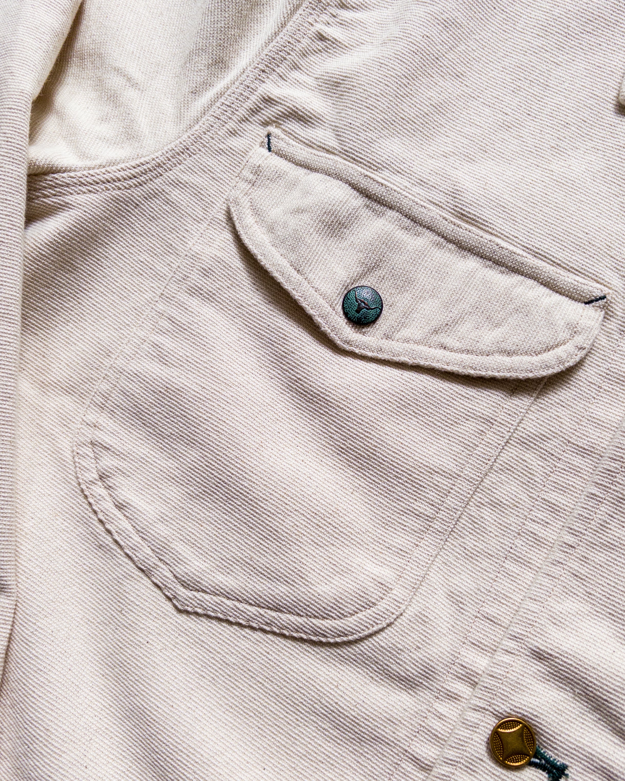 Heavyweight Pinpoint Canvas Barn Jacket - Unbleached - Image 3