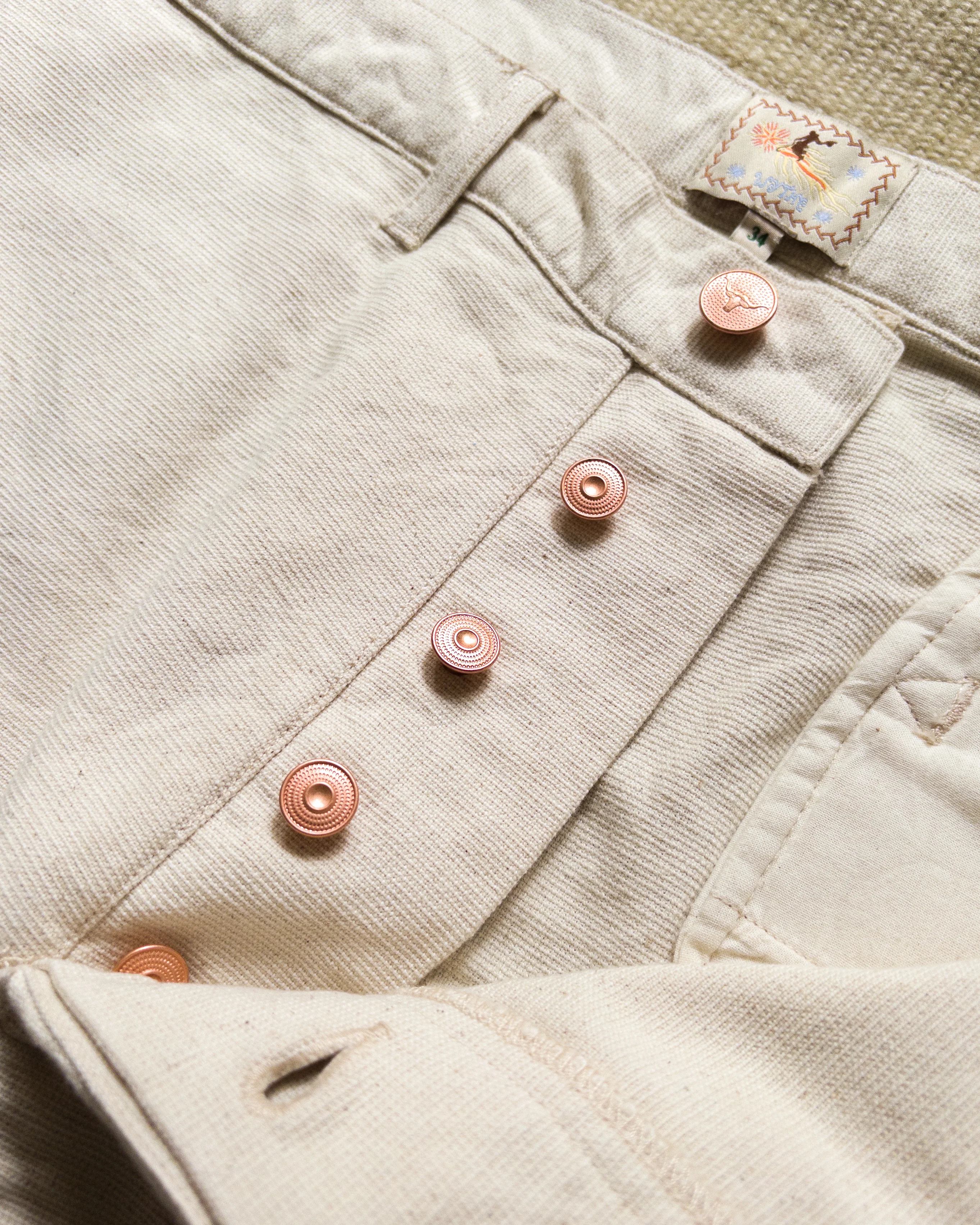 Heavyweight Pinpoint Canvas Chino - Unbleached - Image 5