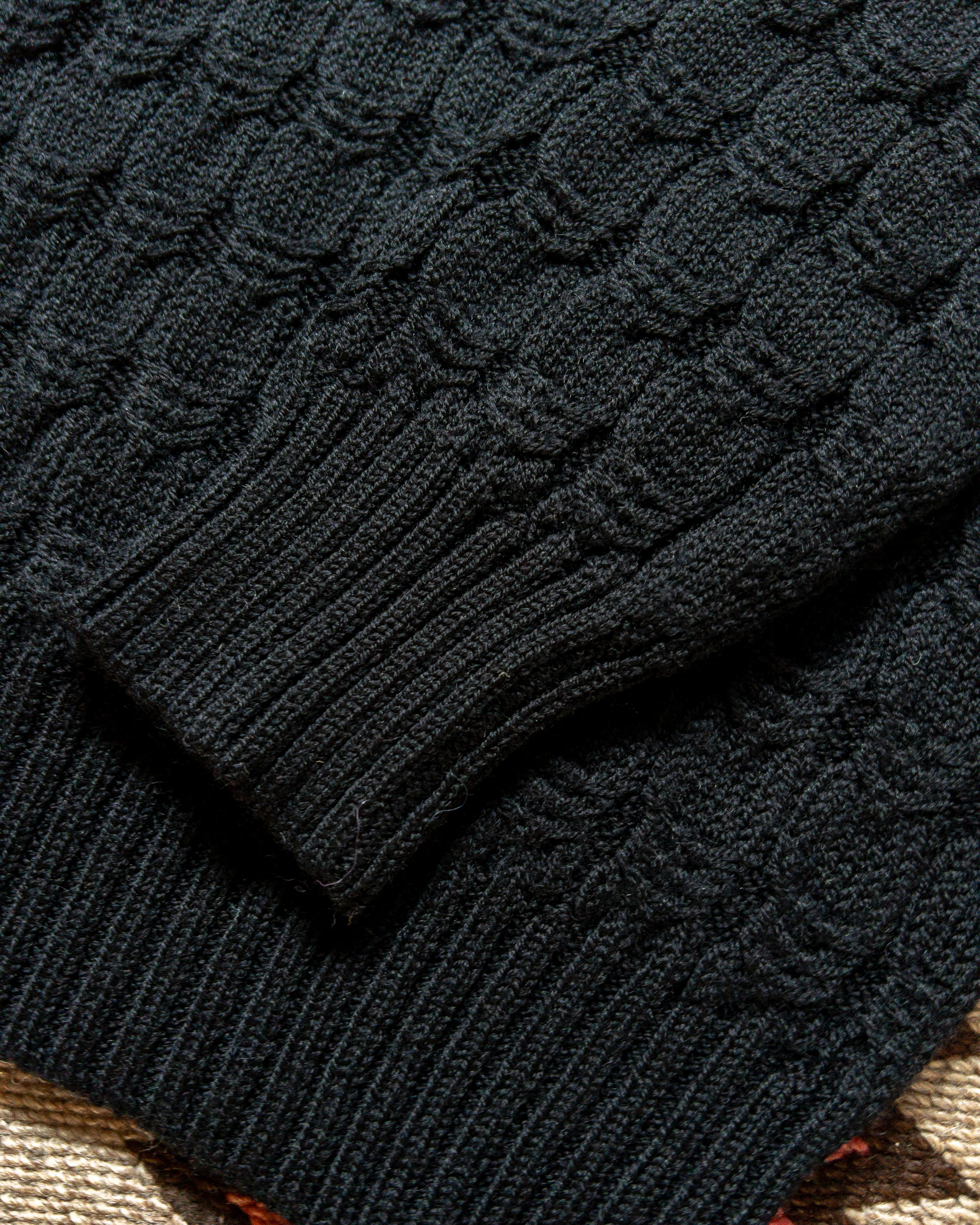 Highland Cableknit Sweater - Black - Image 4