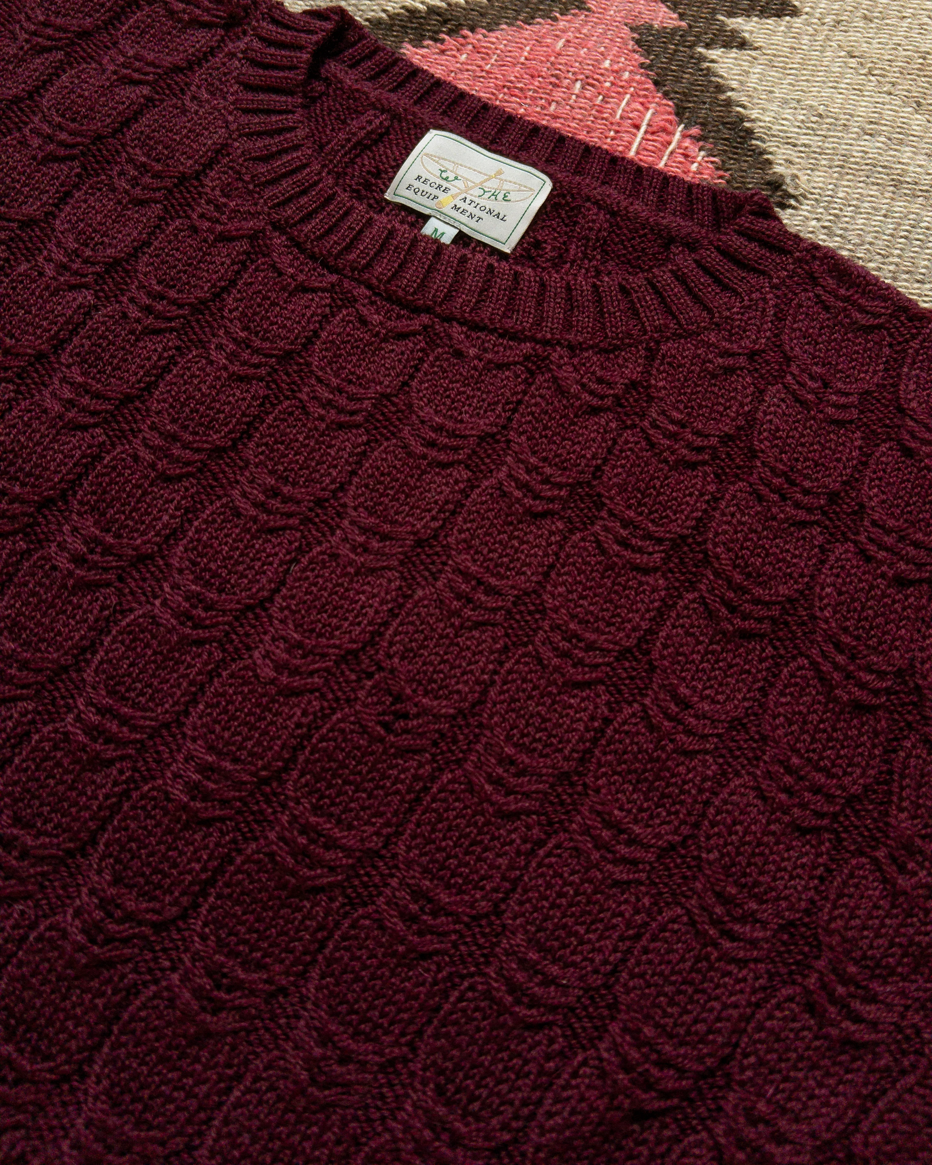Highland Cableknit Sweater - Bordeaux - Image 2