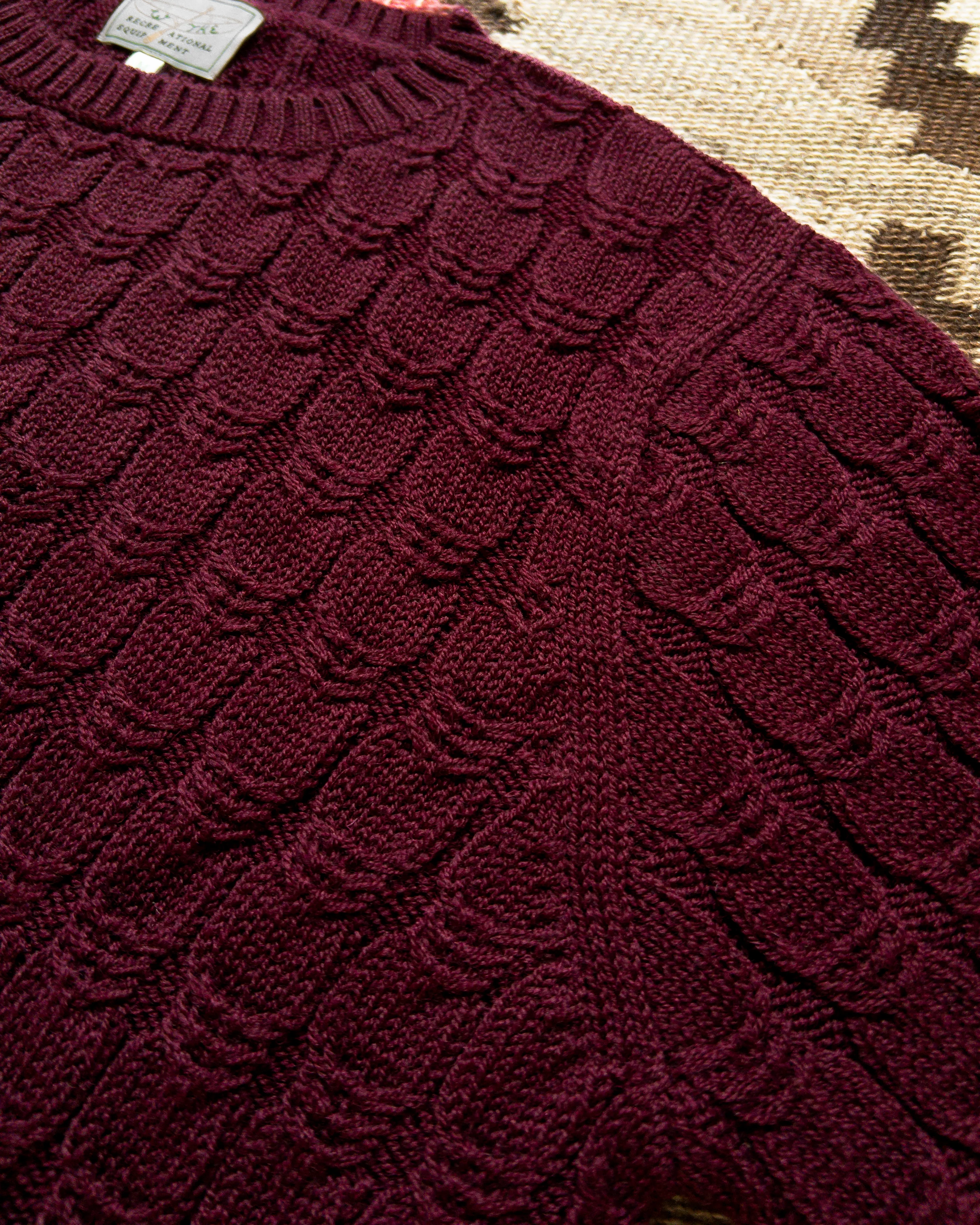 Highland Cableknit Sweater - Bordeaux - Image 3