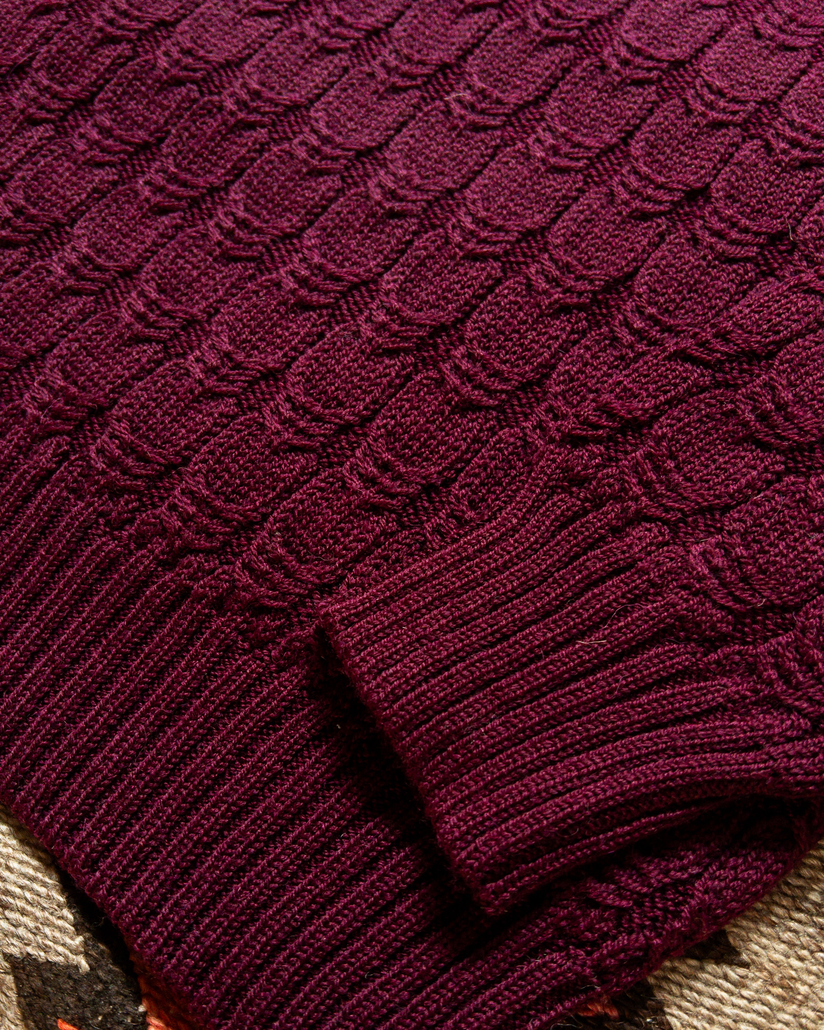 Highland Cableknit Sweater - Bordeaux - Image 4
