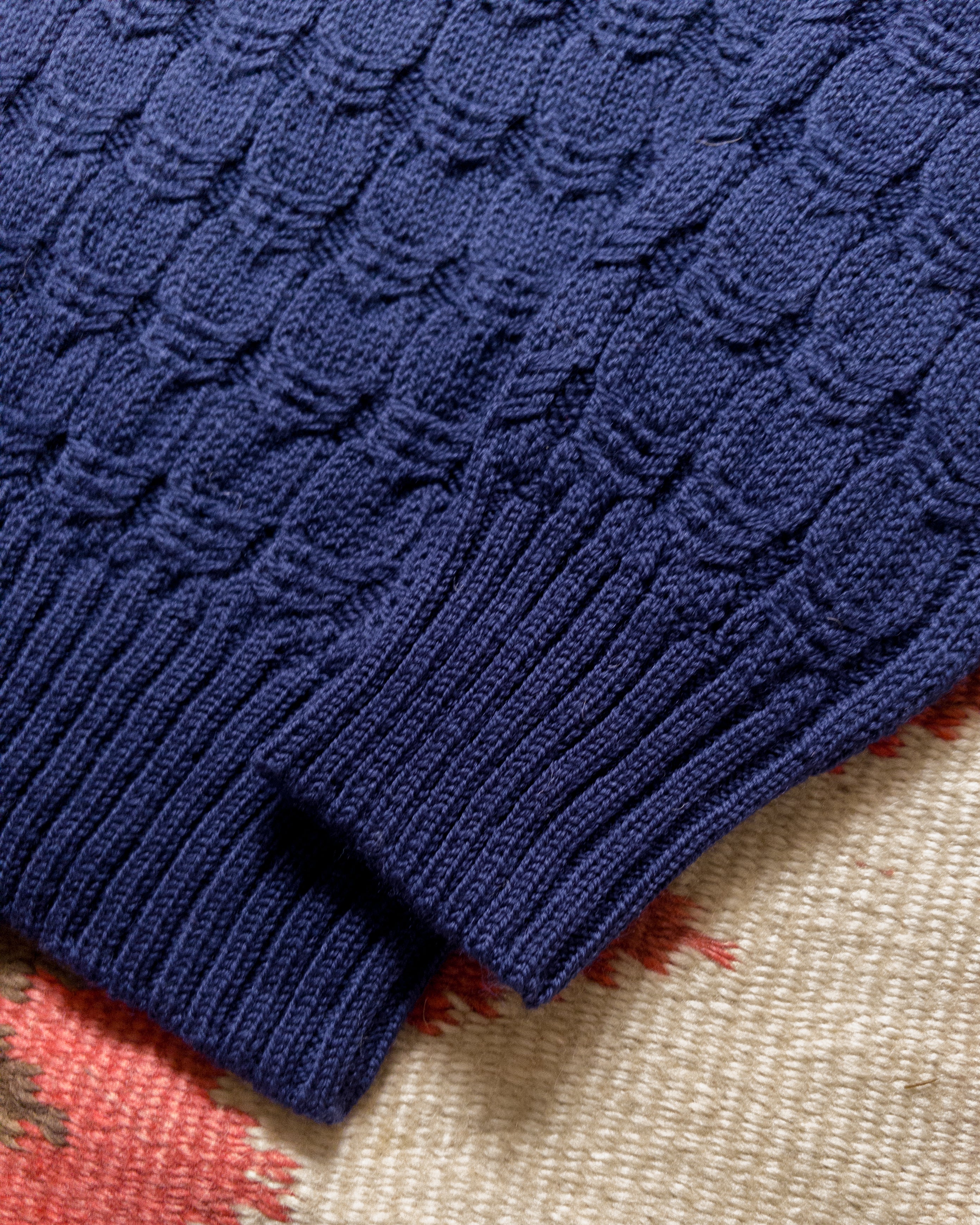 Highland Cableknit Sweater - Navy - Image 3