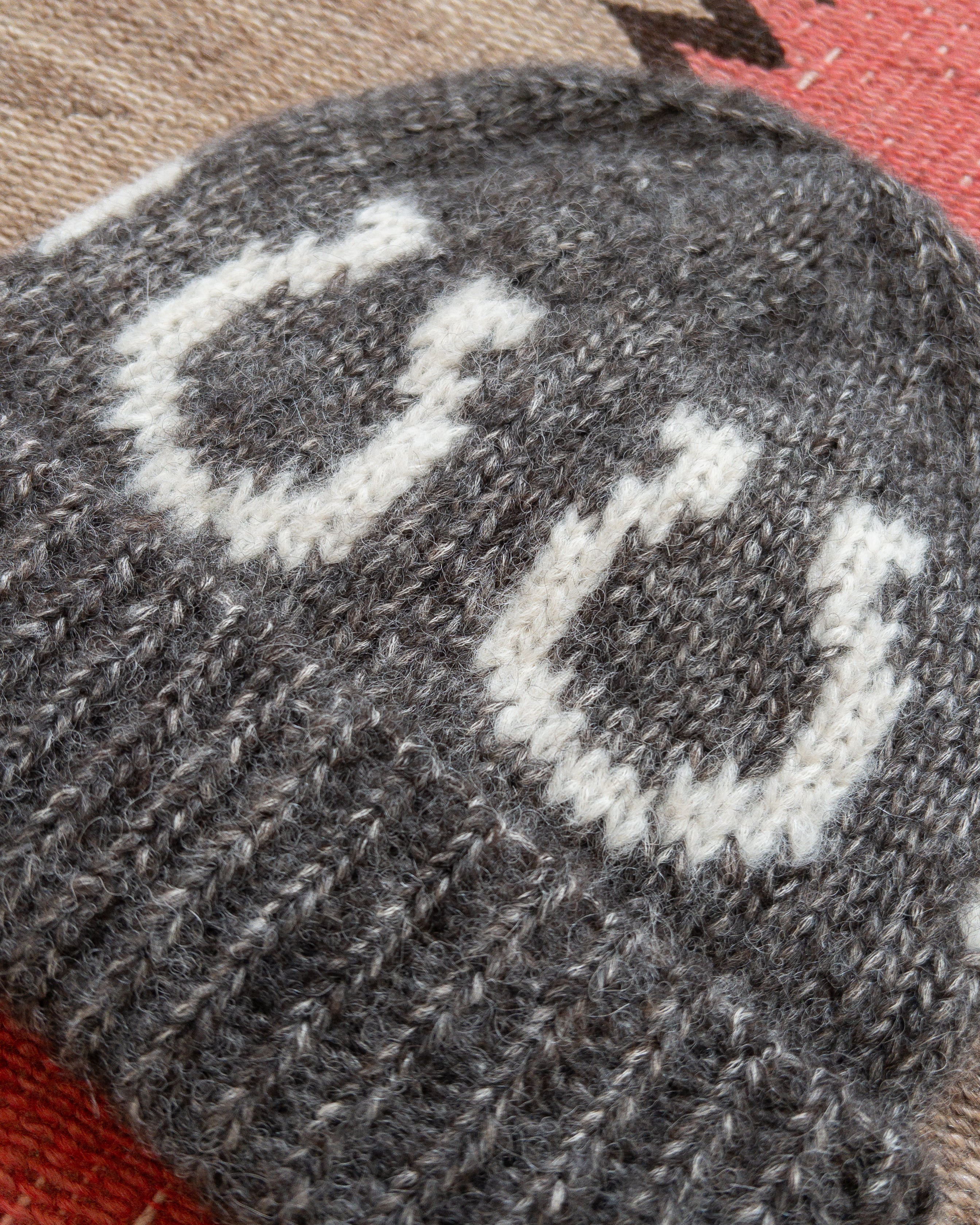 Alpaca Horseshoe Beanie - Charcoal - Image 2