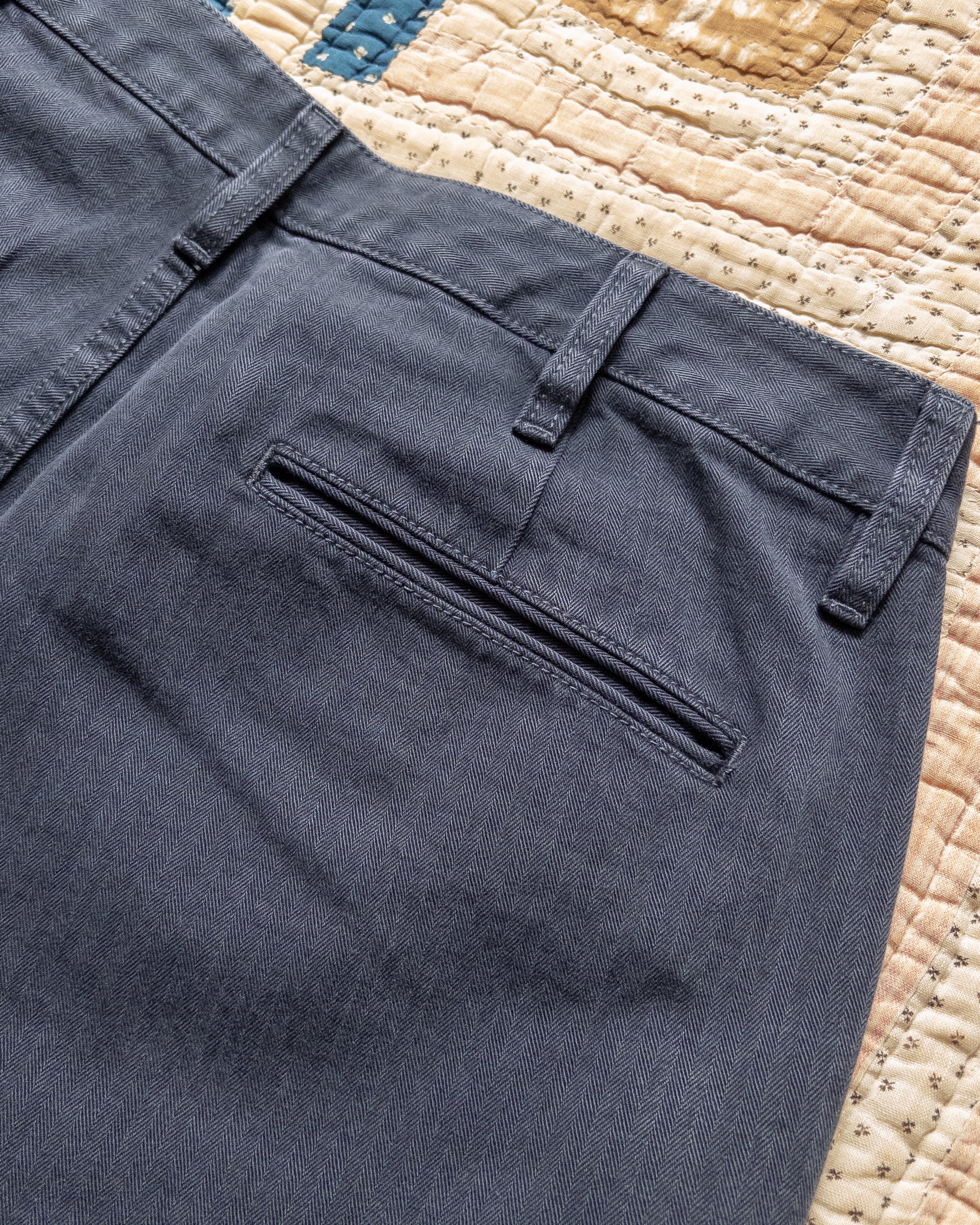 Japanese Cotton Herringbone Chino - Faded Navy - Image 4