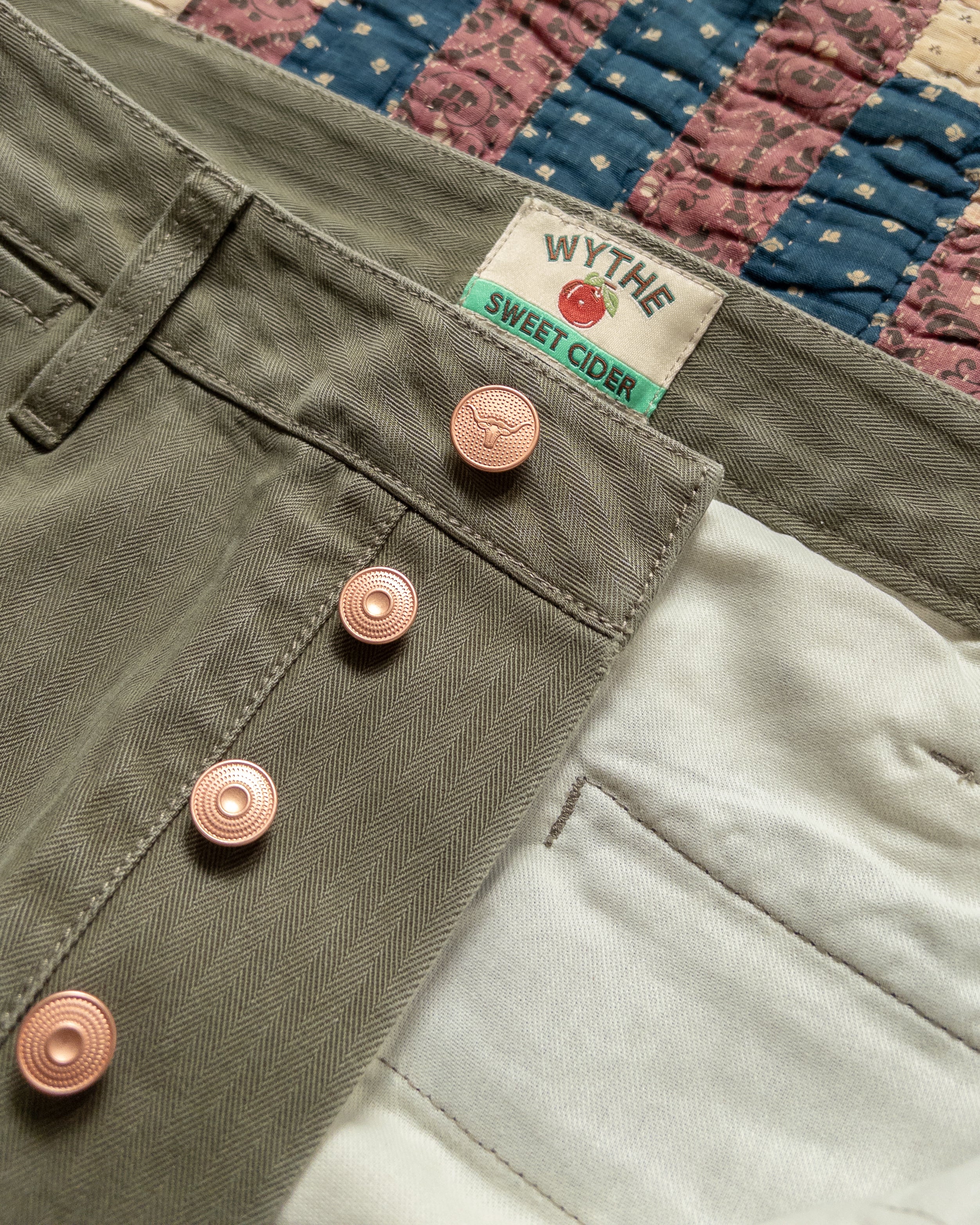 Japanese Cotton Herringbone Chino - Faded Olive - Image 3