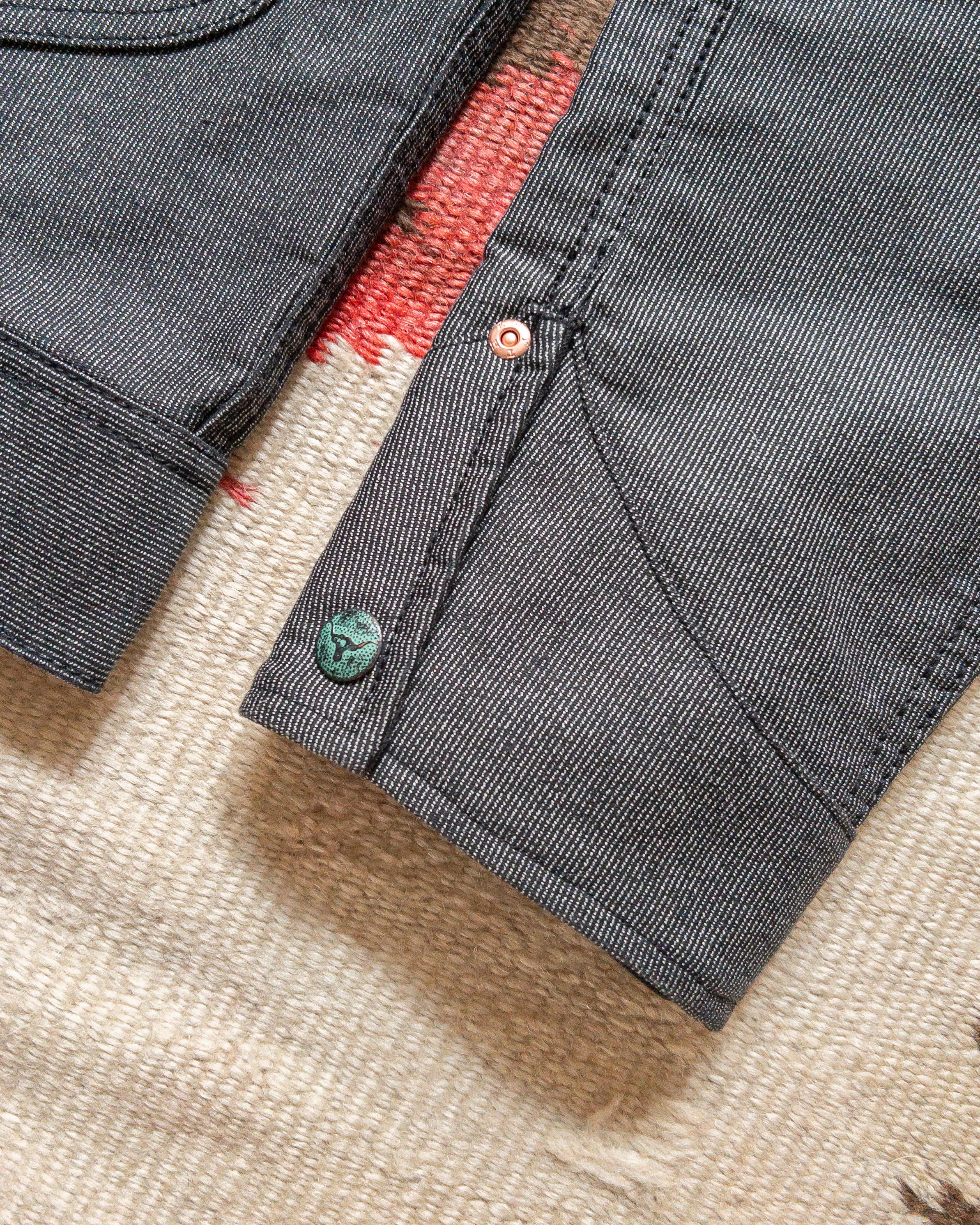 Japanese Wabash Stripe Moleskin Ranch Jacket - Charcoal Smoke - Image 3