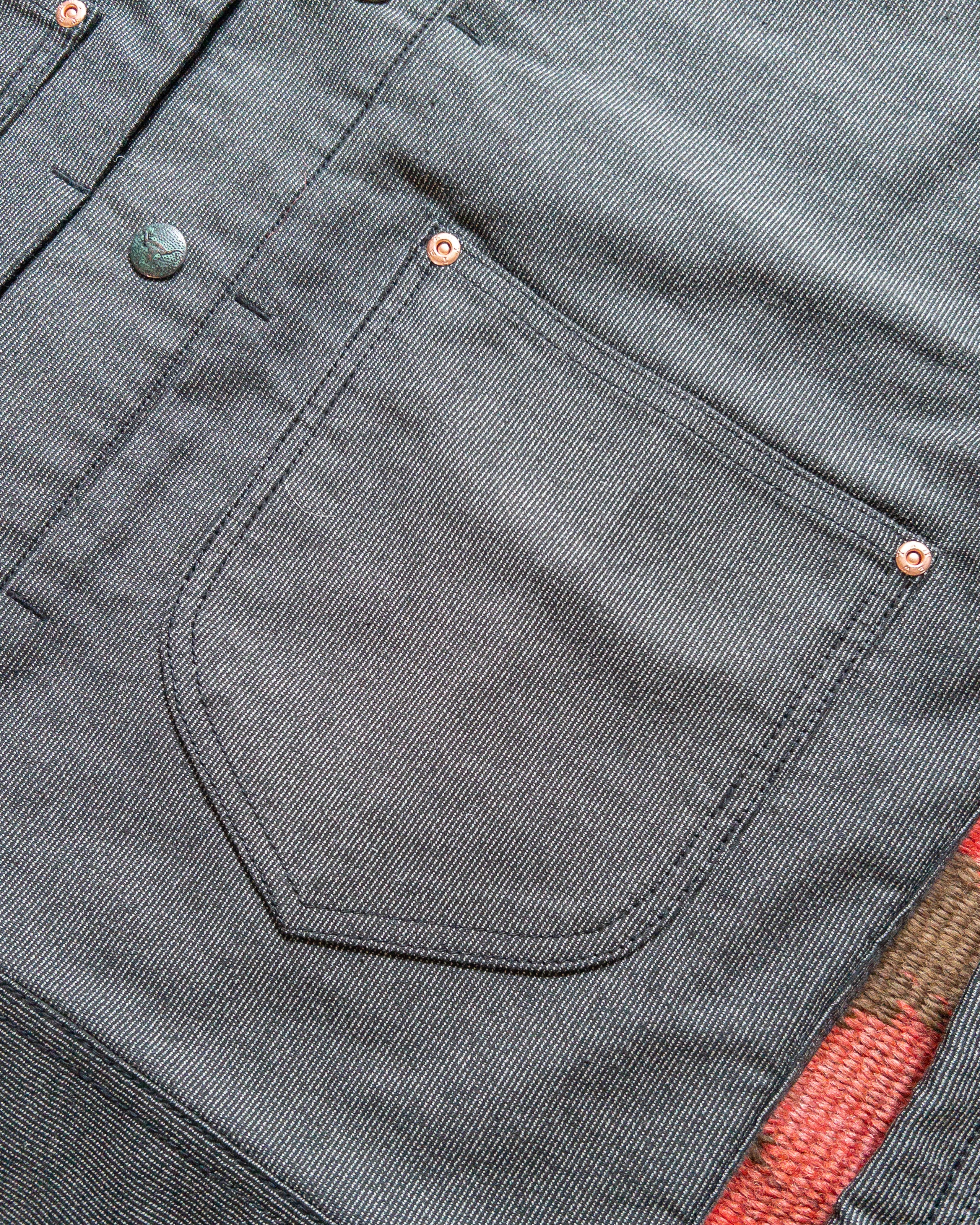 Japanese Wabash Stripe Moleskin Ranch Jacket - Charcoal Smoke - Image 4