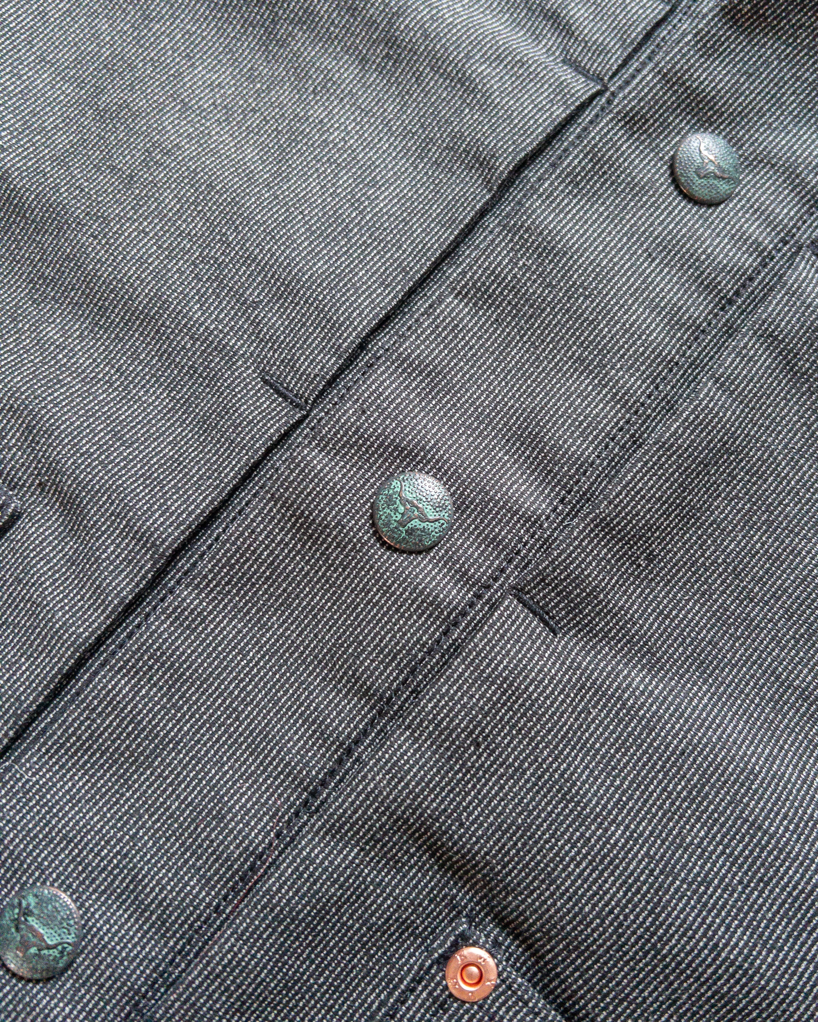 Japanese Wabash Stripe Moleskin Ranch Jacket - Charcoal Smoke - Image 5