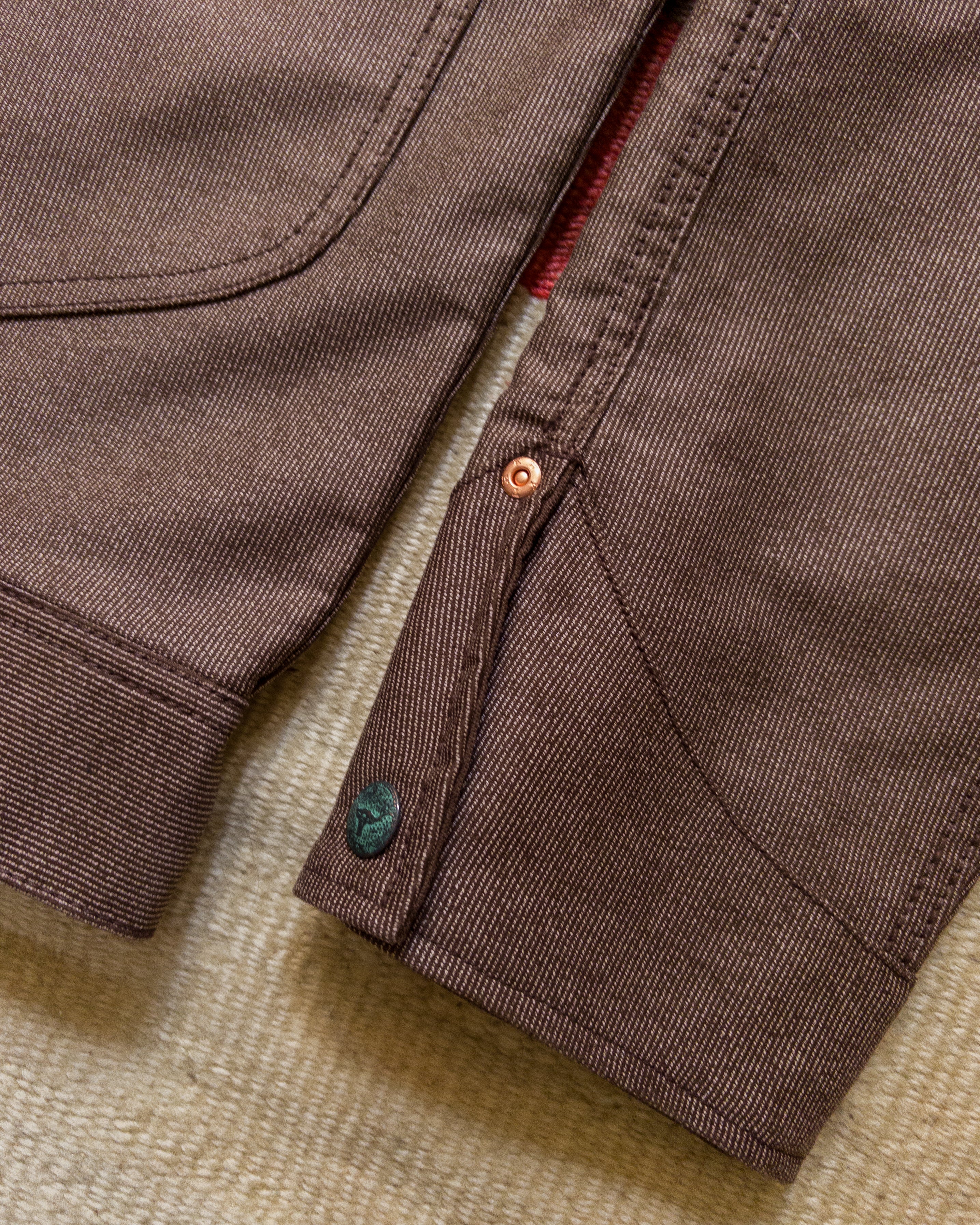 Japanese Wabash Stripe Moleskin Ranch Jacket - Espresso Brown - Image 5