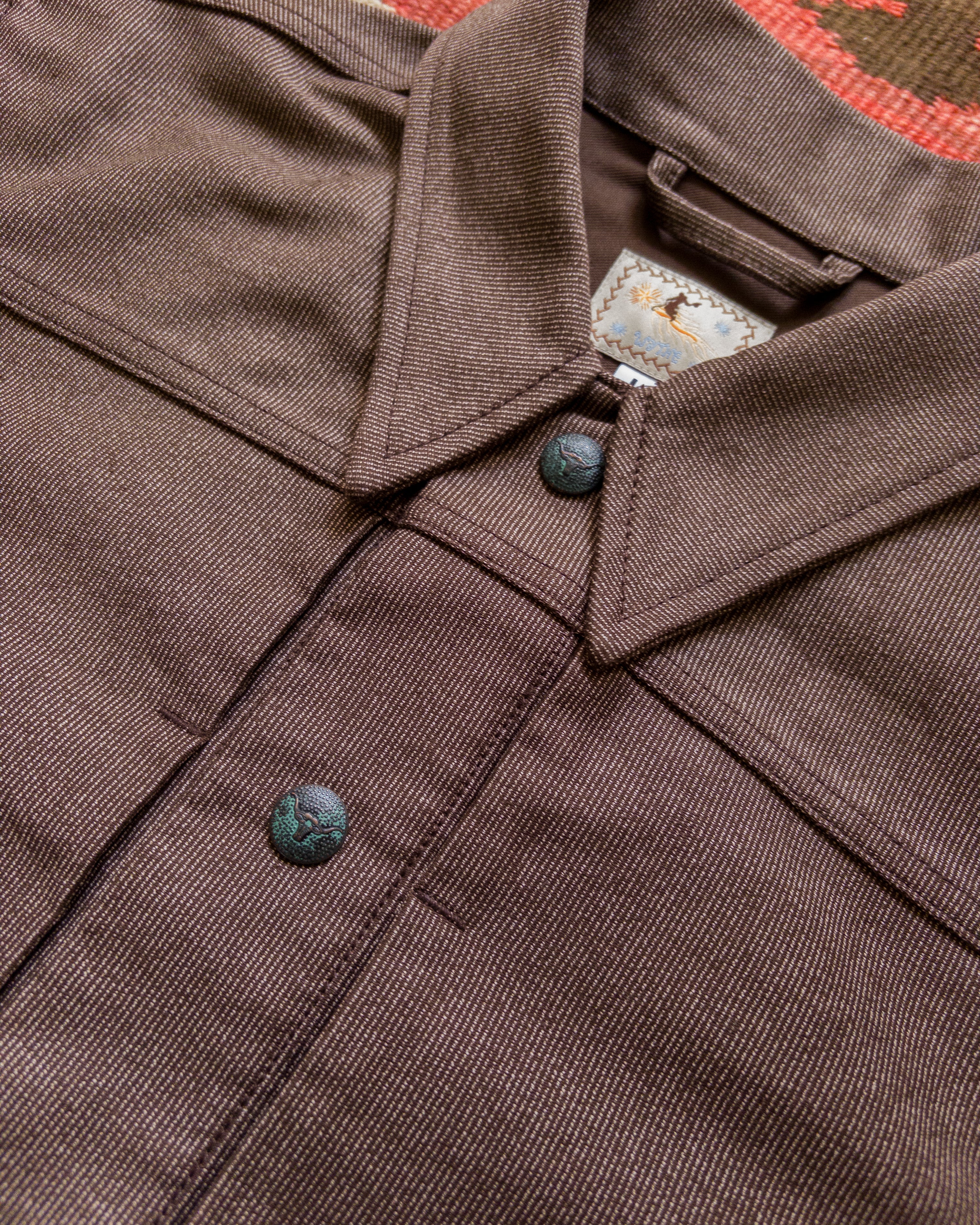 Japanese Wabash Stripe Moleskin Ranch Jacket - Espresso Brown - Image 7