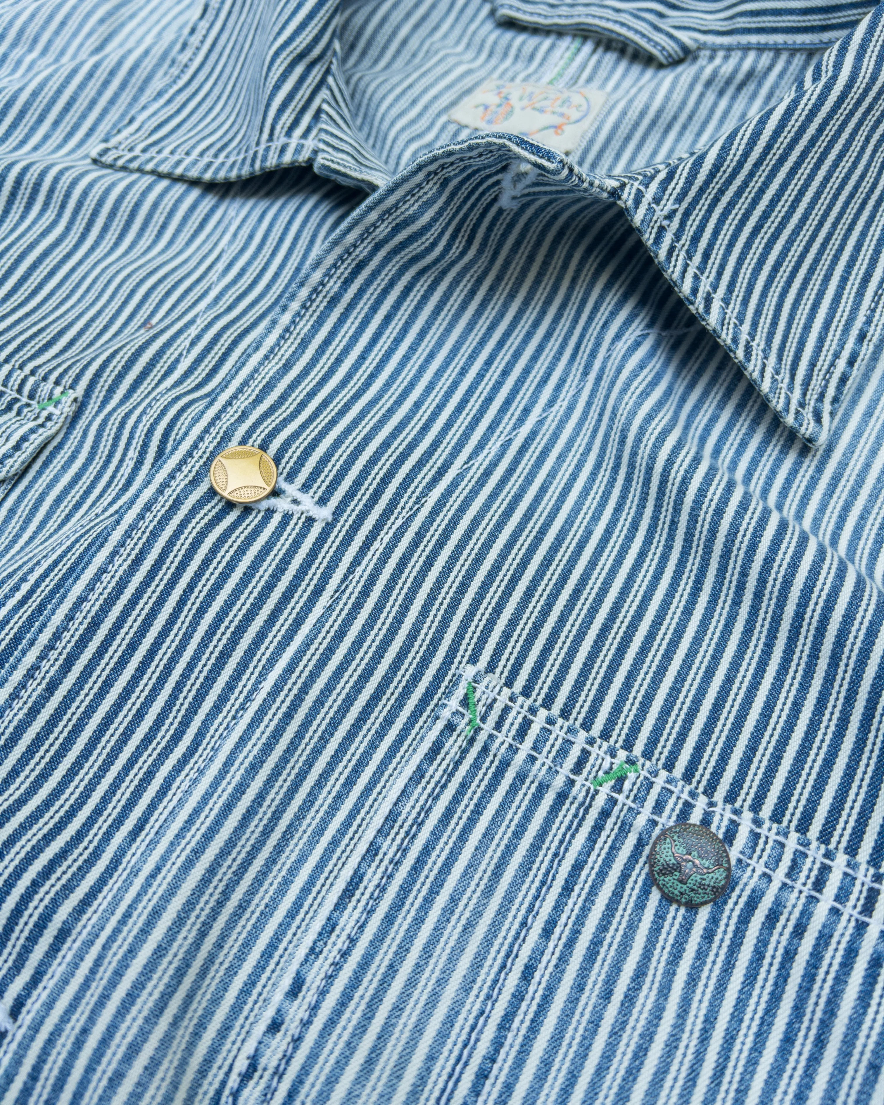 Liberty Stripe Barn Jacket - Washed Indigo - Image 2