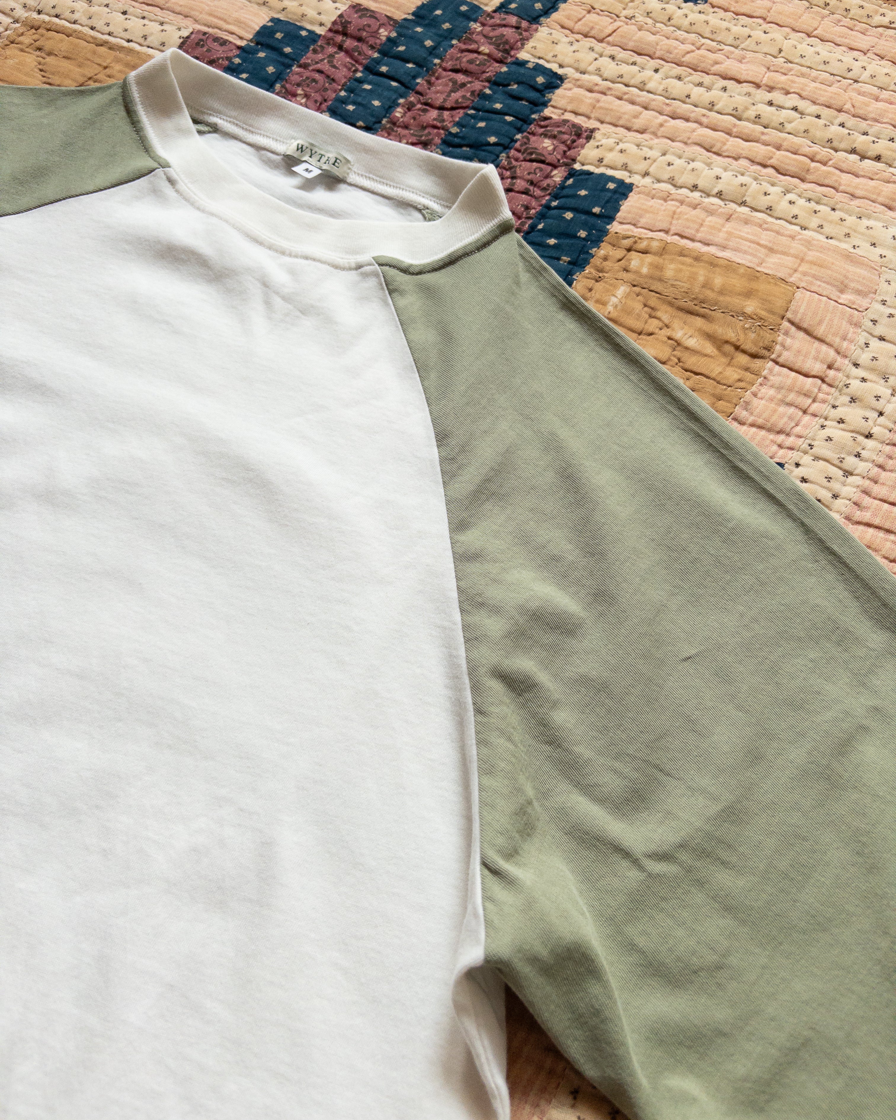 Long Sleeve Raglan T-Shirt - Faded Olive - Image 3