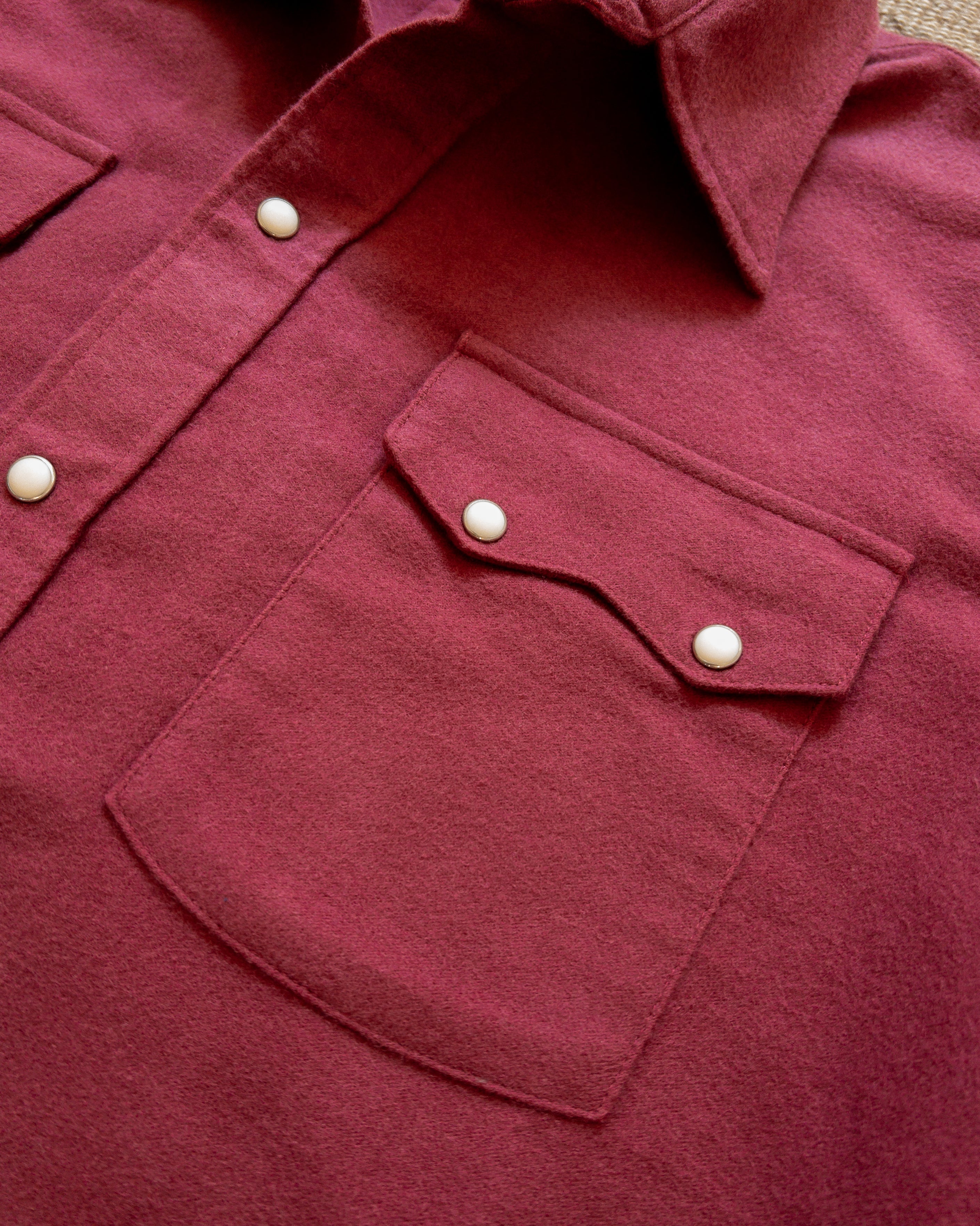 Moleskin Pearlsnap Shirt - Bordeaux - Image 2