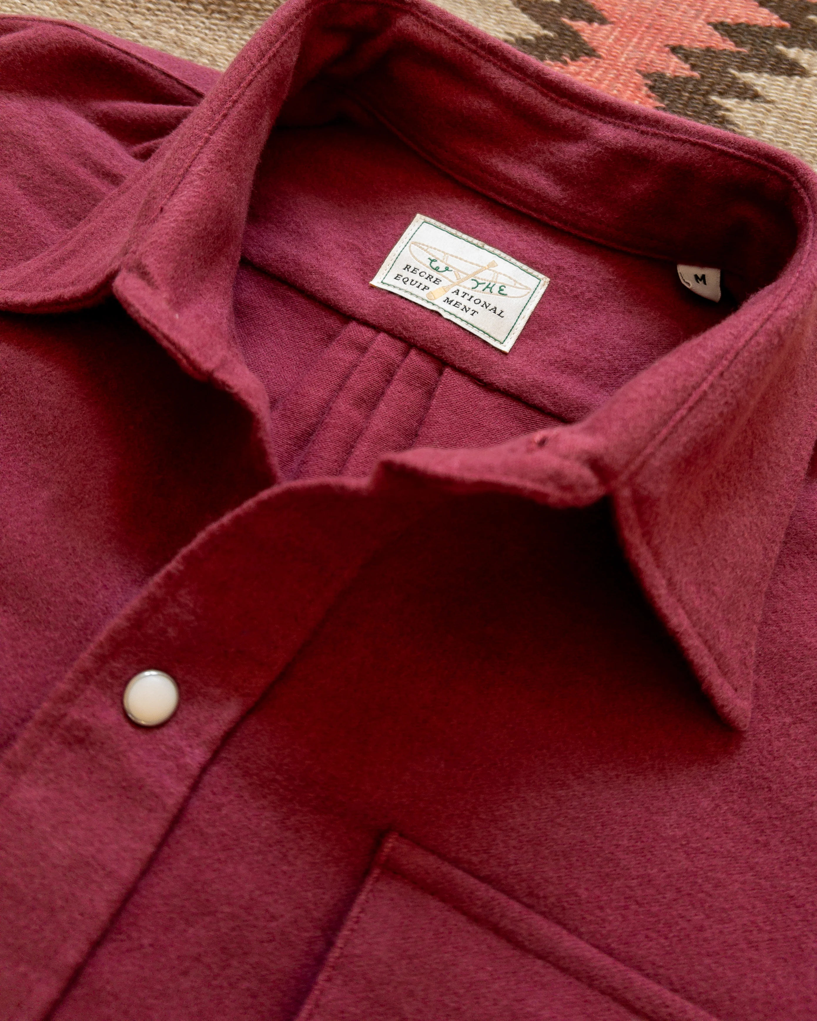 Moleskin Pearlsnap Shirt - Bordeaux - Image 3