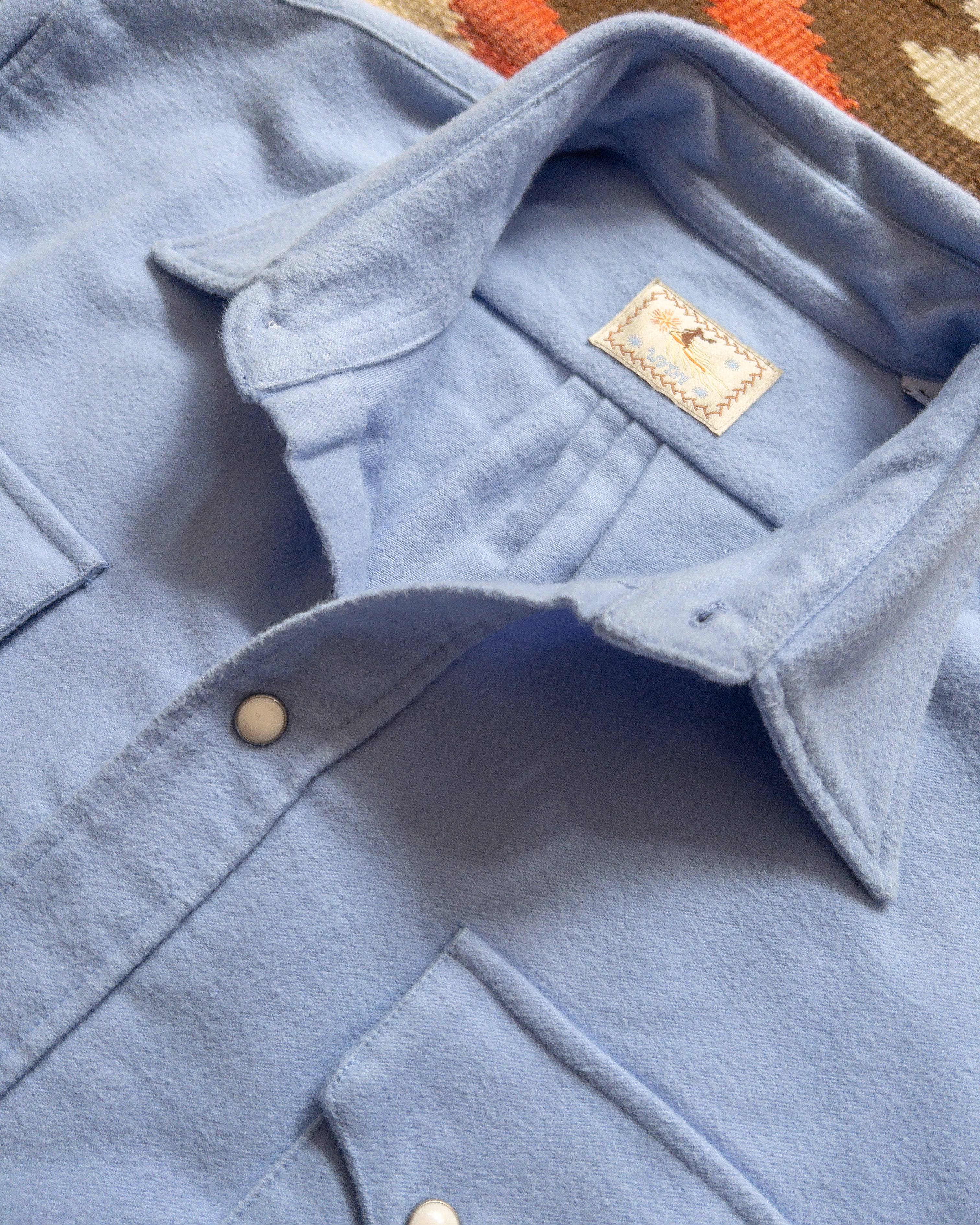 Moleskin Pearlsnap Shirt - Cornflower - Image 3