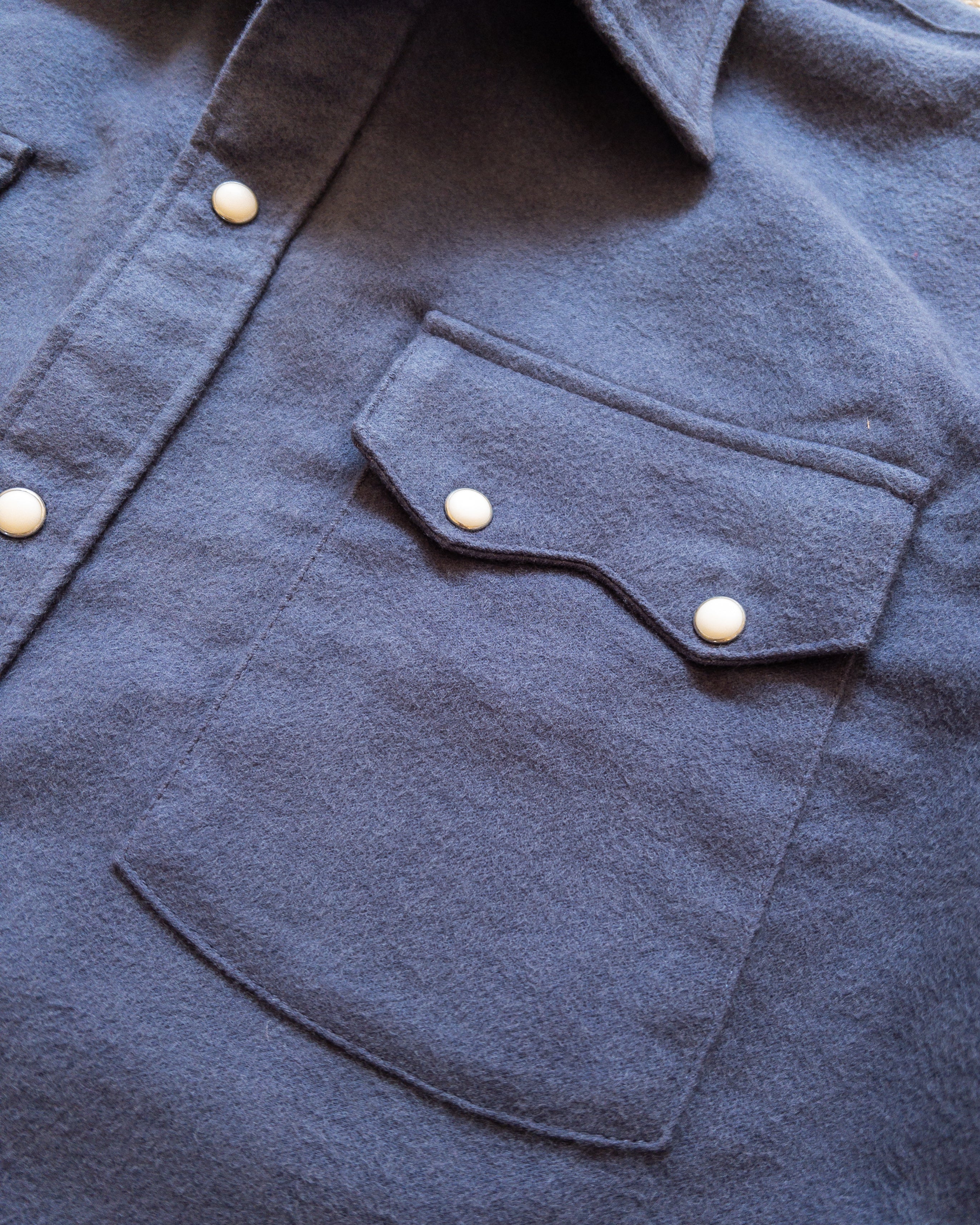 Moleskin Pearlsnap Shirt - Faded Navy - Image 2
