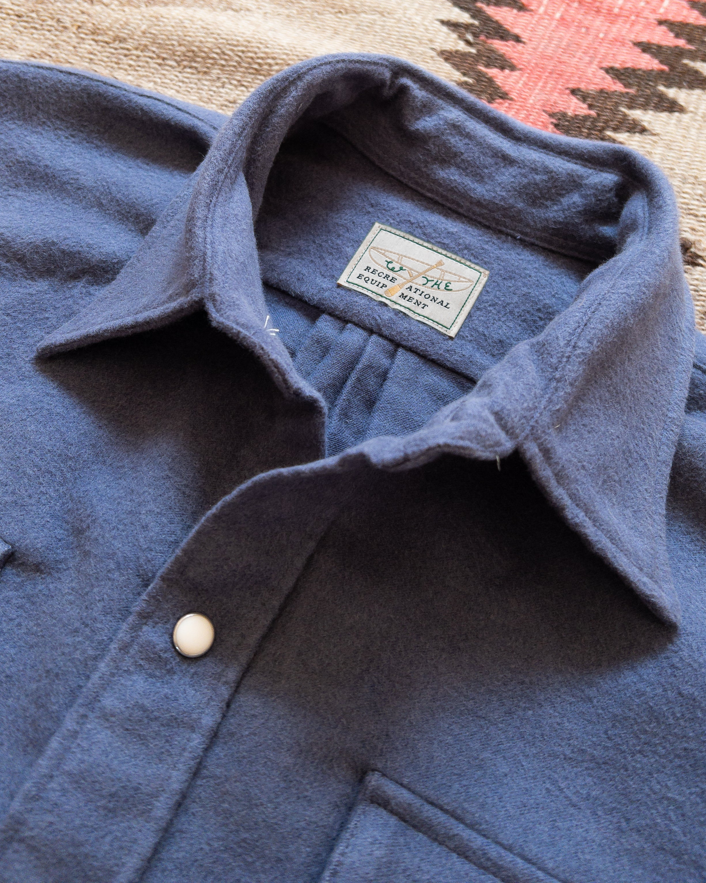 Moleskin Pearlsnap Shirt - Faded Navy - Image 3